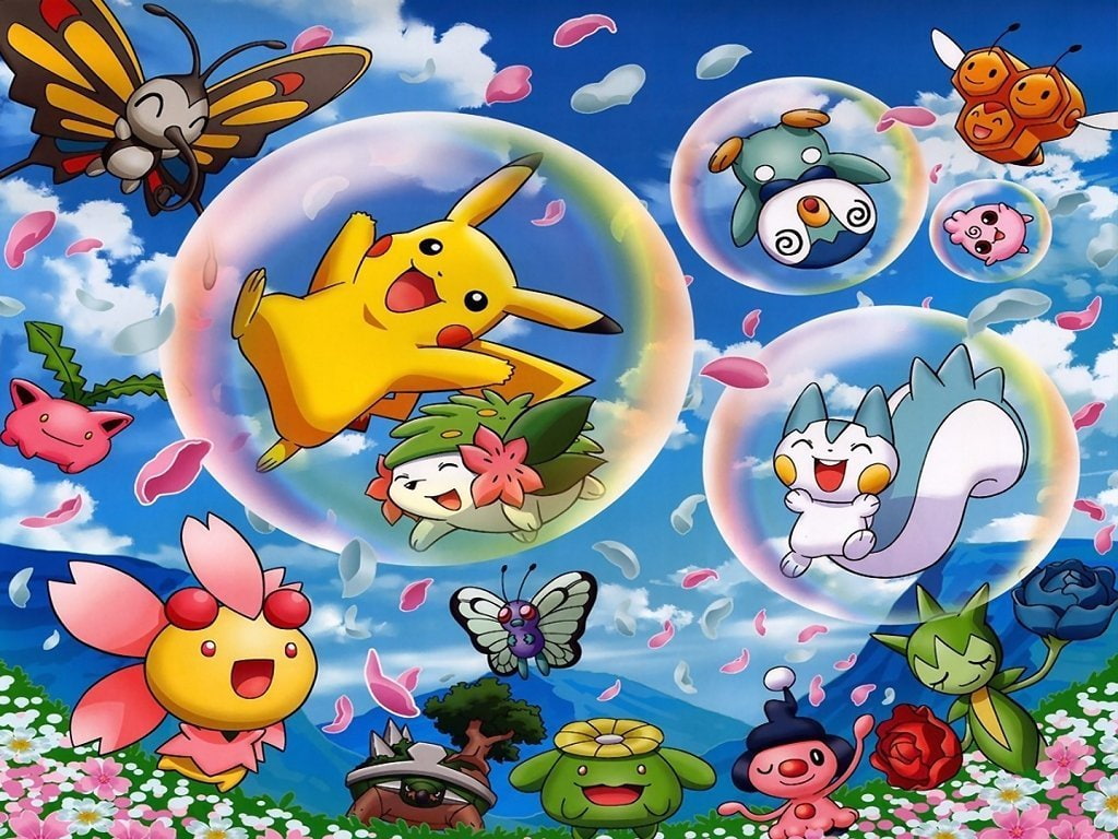 video games, games, 480P, flower, pokemon, video, friends, cute, HD Wallpaper