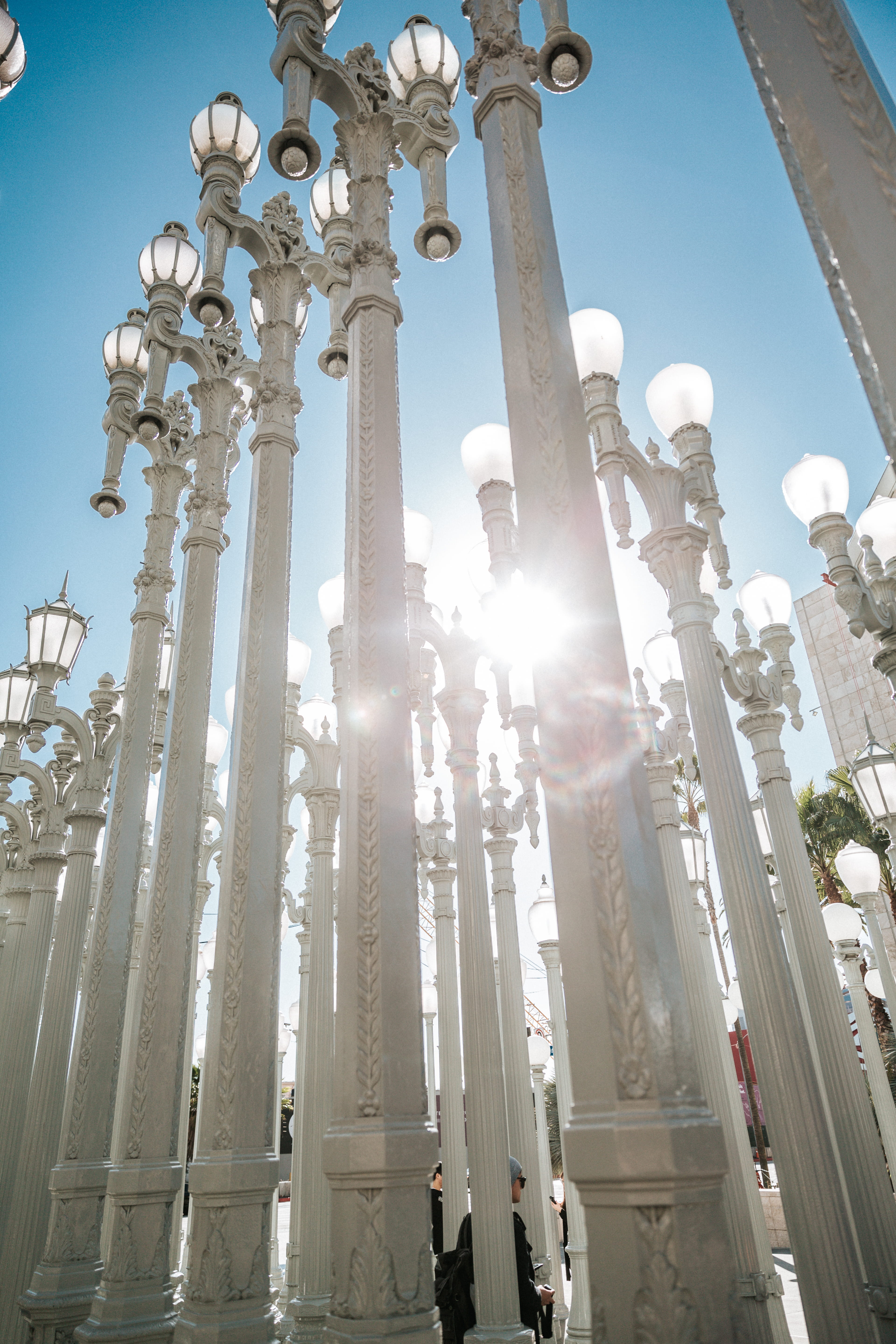 no people, building exterior, architectural column, history, losangele, tourism, travel, sunny, la, urbanlight, lighting equipment, low angle view, hdwallpaper, Phone HD Wallpaper