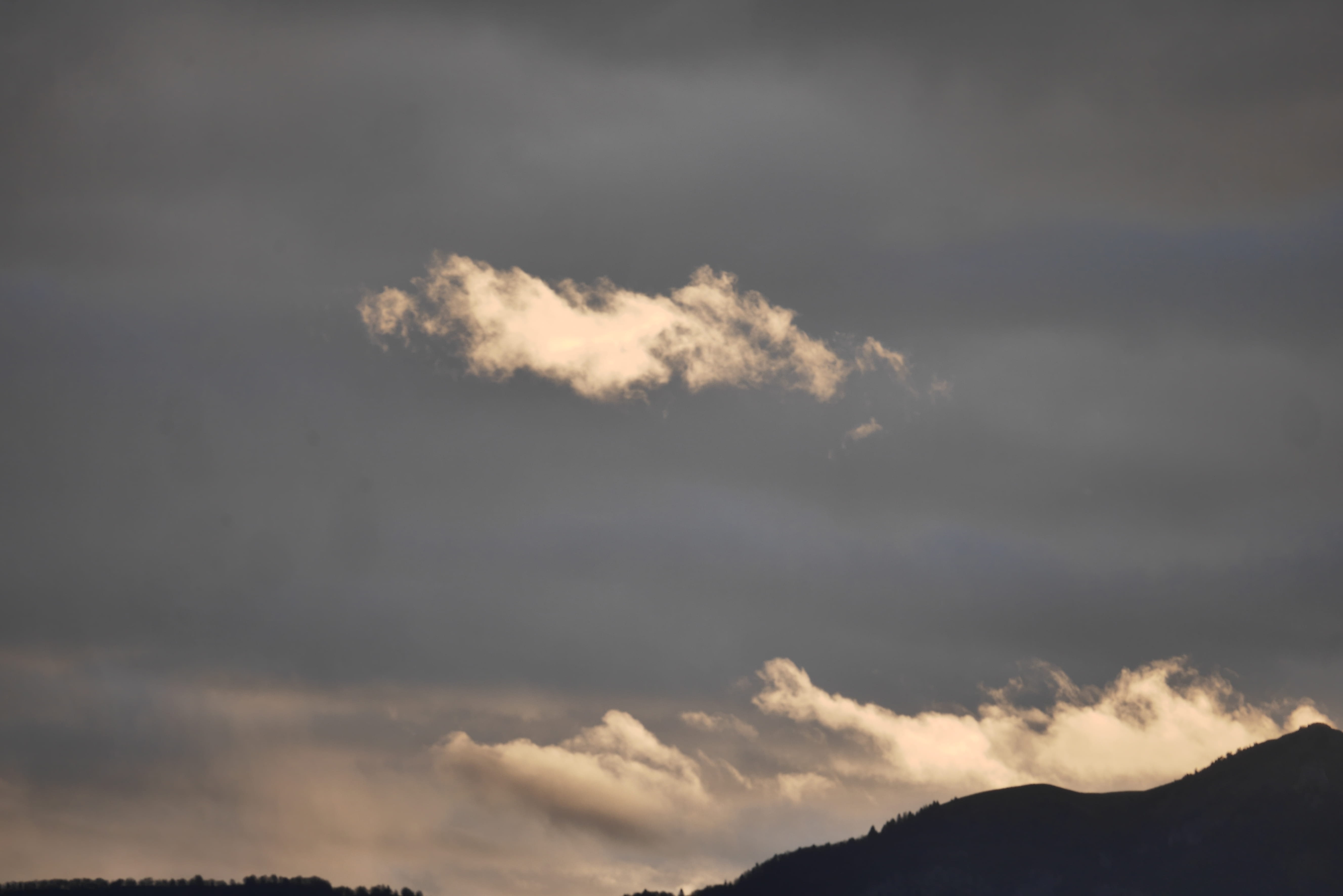 low angle view, storm cloud, mountain, meteorology, outdoors, tranquility, storm, sunset, overcast, land, silhouette, hdwallpaper, fall, 5K, sky, nature, HD Wallpaper