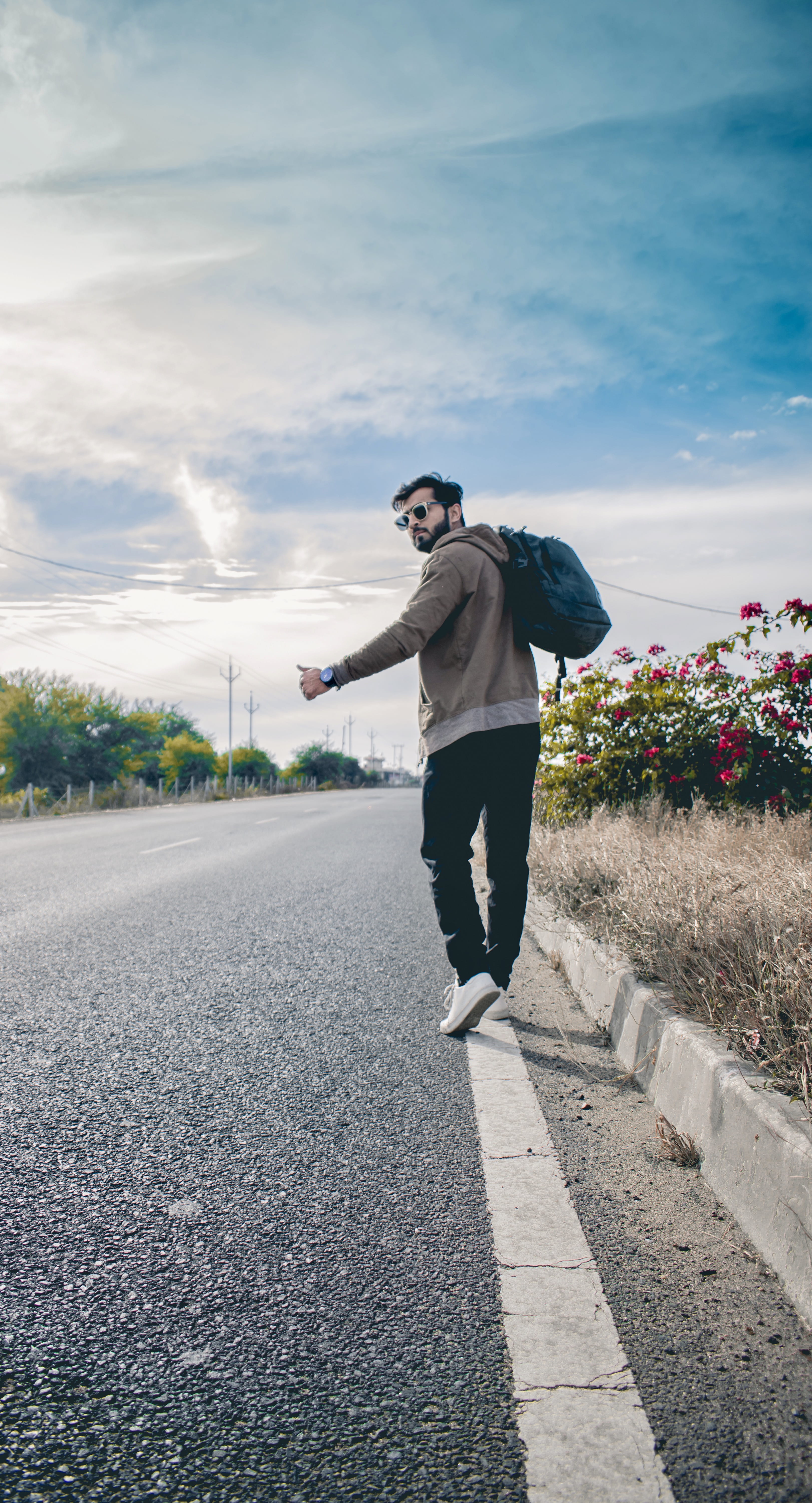 men, flower, day, front view, human, pedestrian, walking, steeple, blossom, full length, transportation, apparel, leisure activity, standing, lifestyles, Phone HD Wallpaper