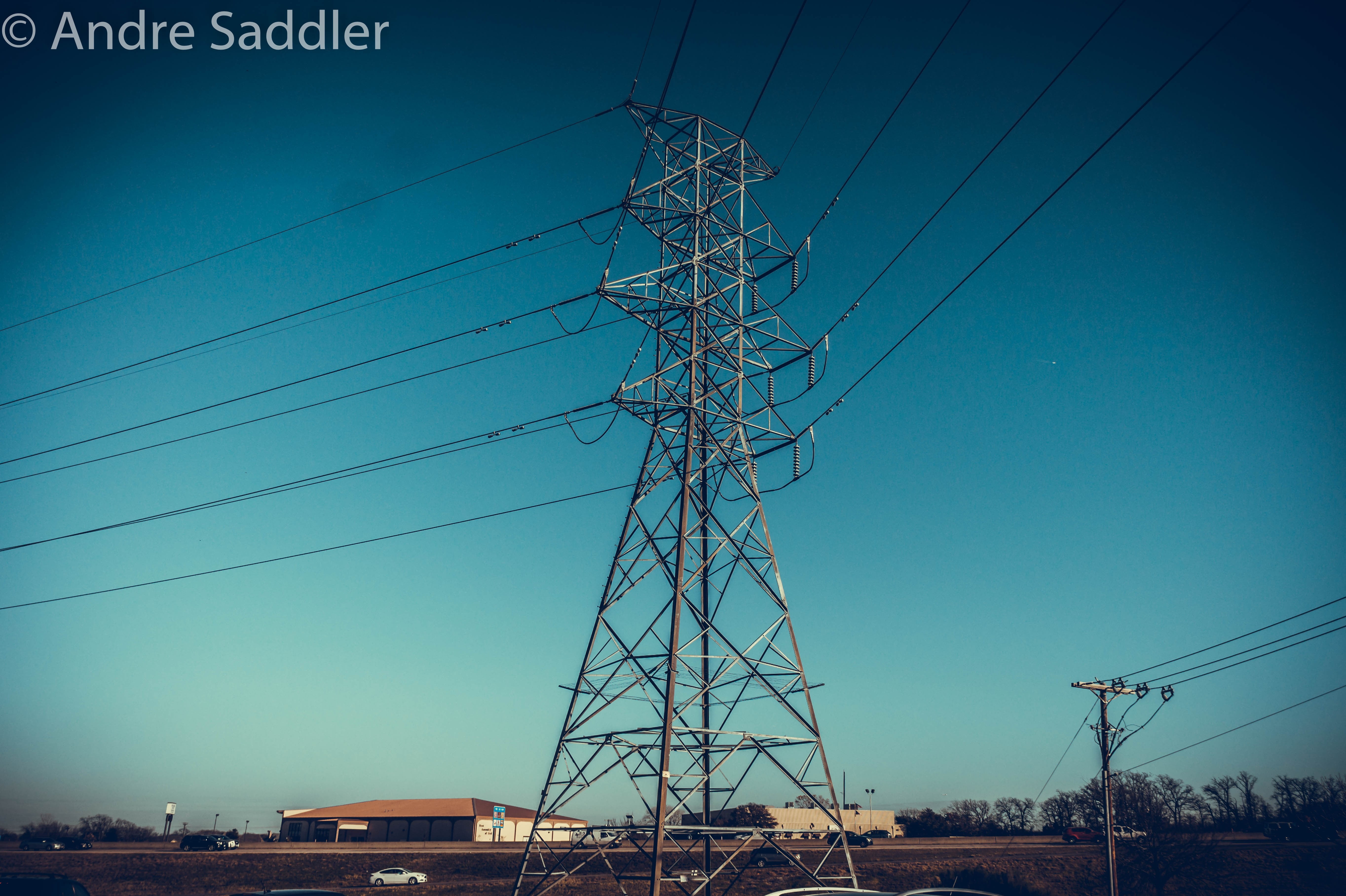 iron - metal, dusk, lightroom, fuel and power generation, electricity, blue, cable, telephone line, clear sky, no people, tall - high, power supply, 5K, HD Wallpaper
