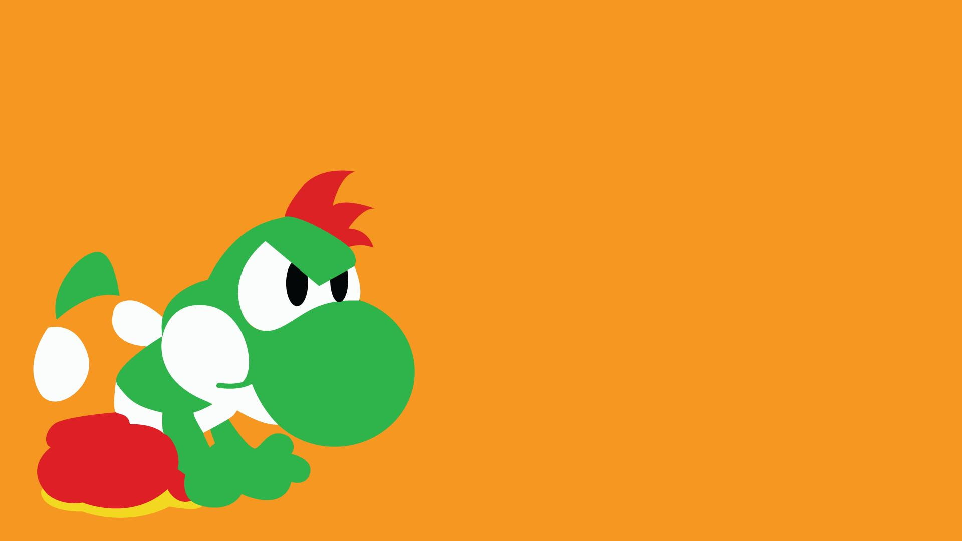 background, orange, 1080P, orange background, yoshi, cartoon, HD Wallpaper