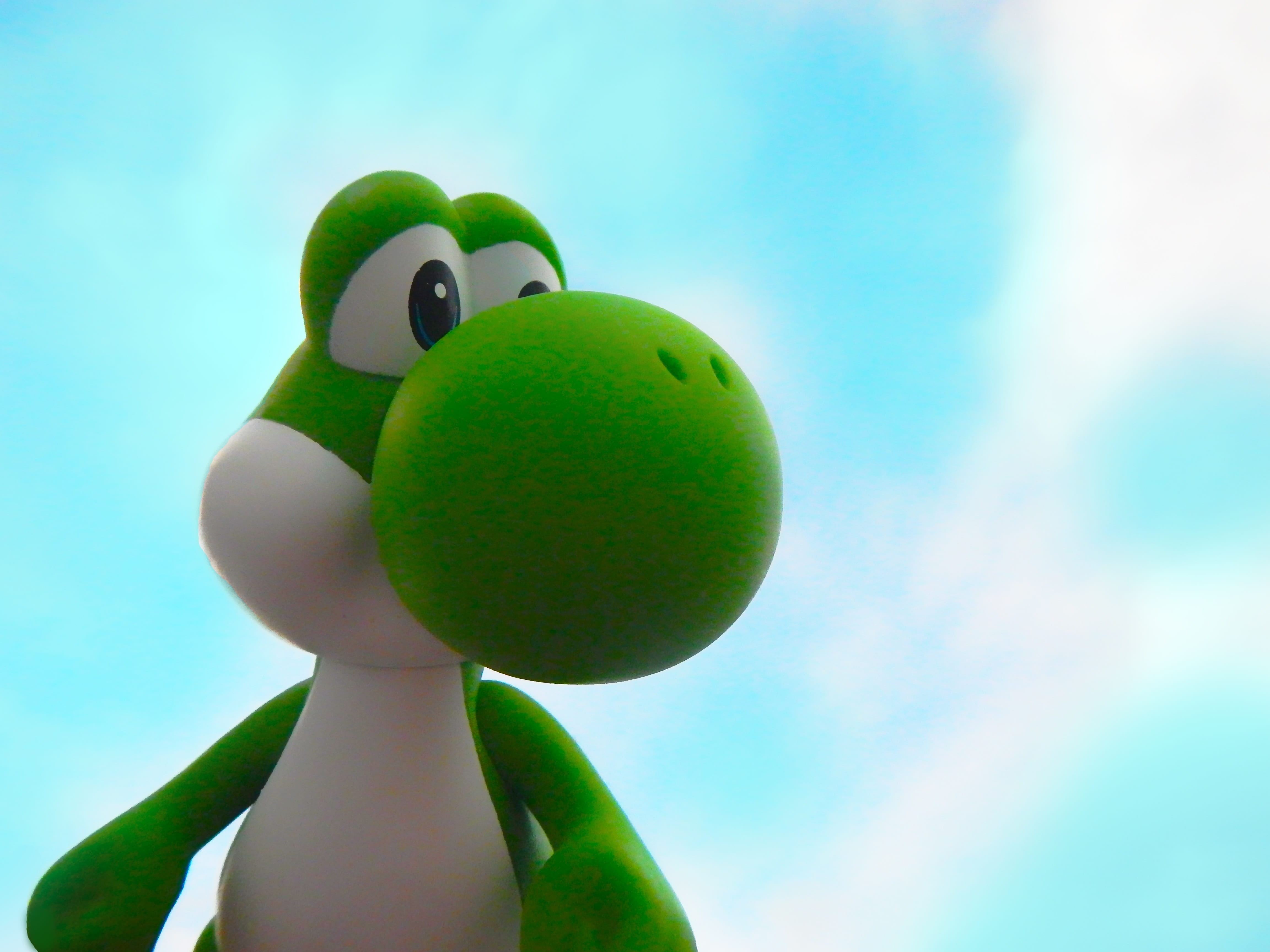 day, outdoors, nature, toy, colored background, close-up, blue, ripe, video game, 4K, single object, animal representation, green color, representation, HD Wallpaper