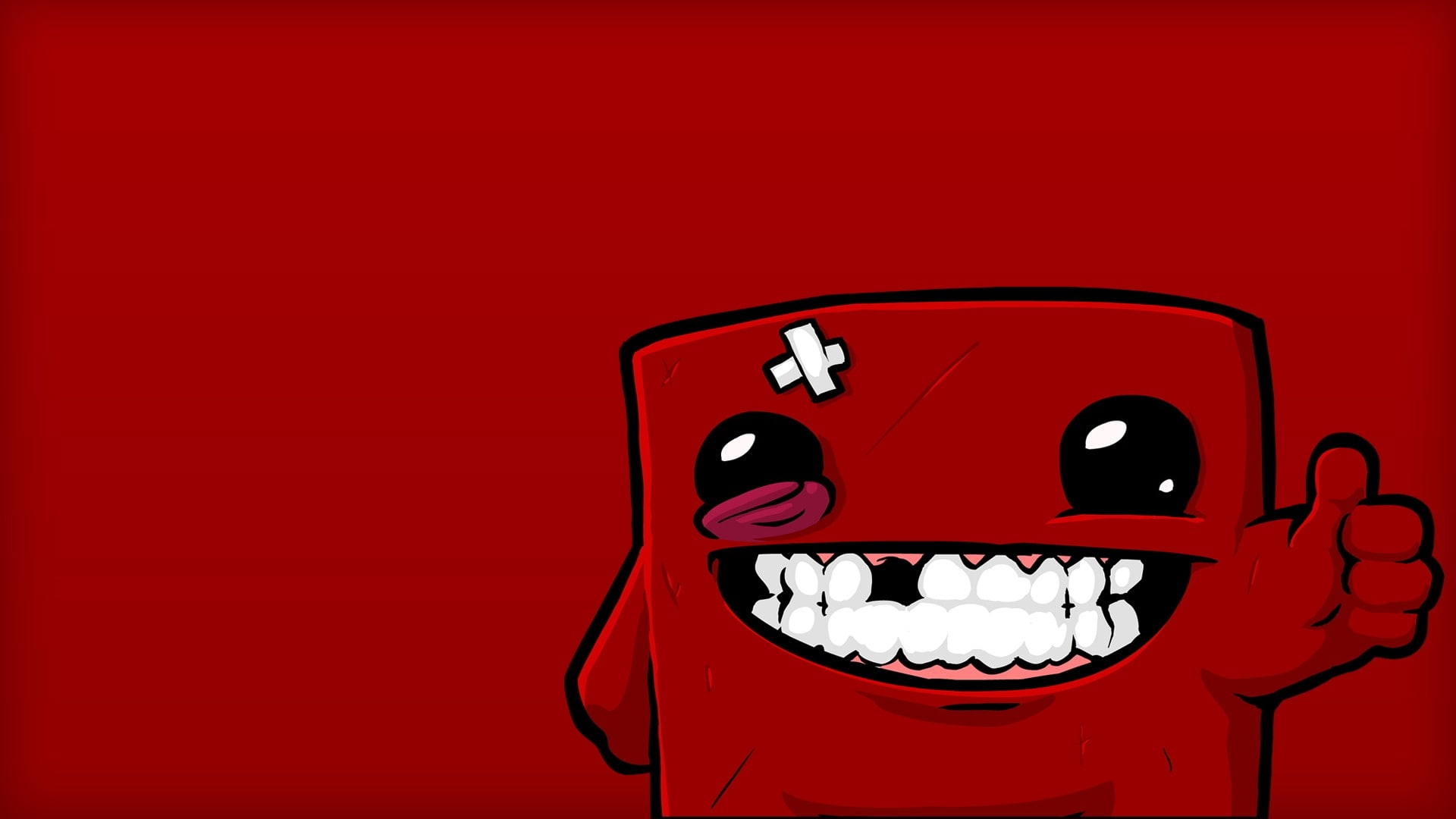 1080P, art, games, boy, super, video, Video Games, meat, x, hd, red, minimalistic, HD Wallpaper