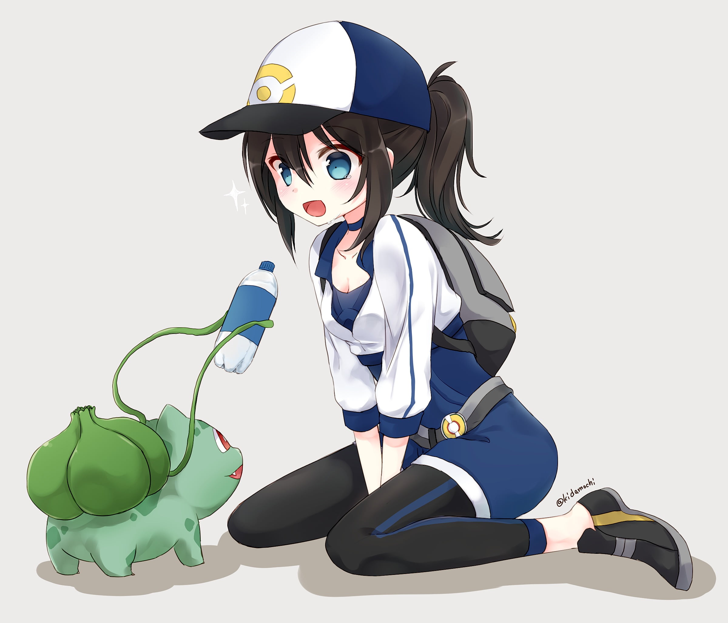 young adult, emotion, child, Pokemon Go, long hair, anime, studio shot, baseball caps, healthcare and medicine, white background, lifestyles, Bulbasaur, HD Wallpaper