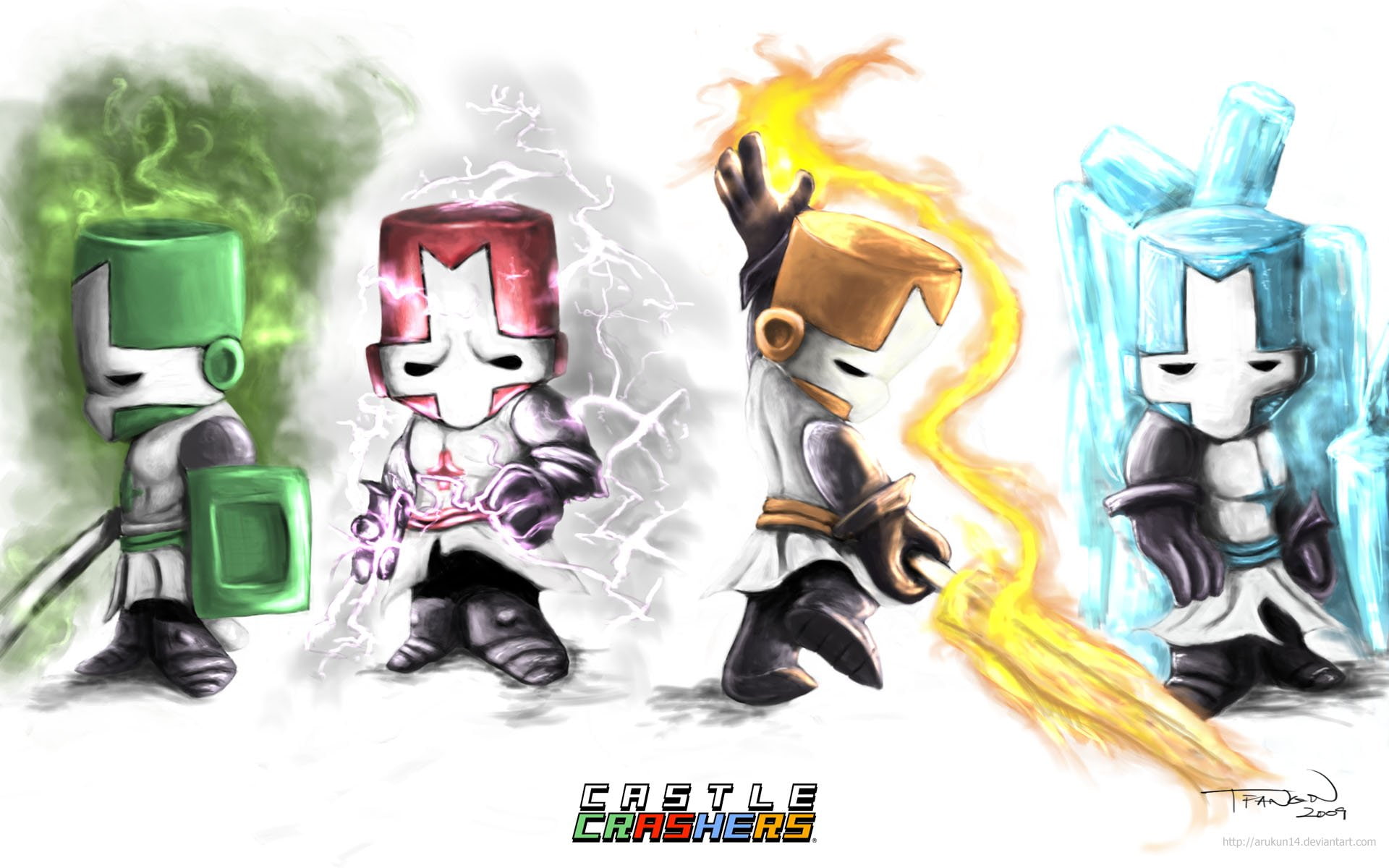 crashers, fighting, action, scrolling, rpg, fantasy, 1080P, castle, castle-crashers, HD Wallpaper