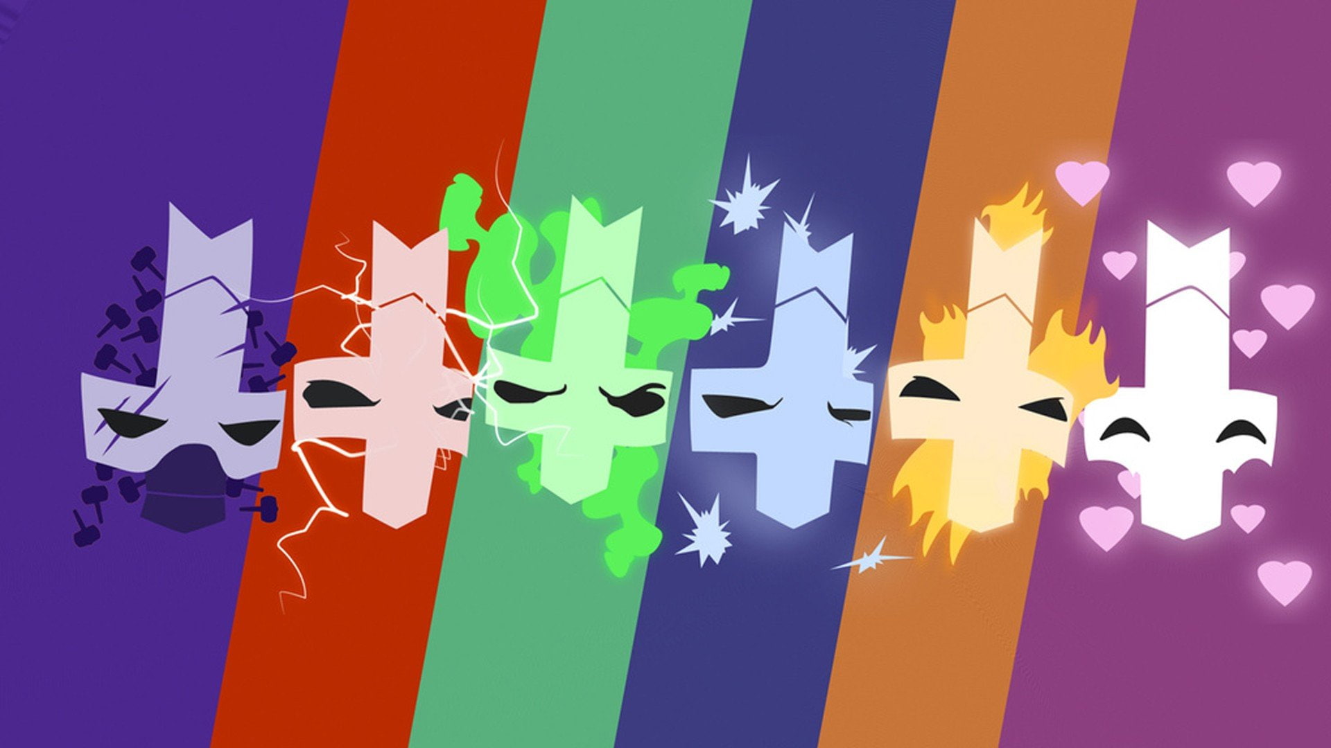 no people, blue, castle crashers video games colorful, vibrant color, celebration, paper, colored background, pattern, 1080P, studio shot, red, multi colored, HD Wallpaper