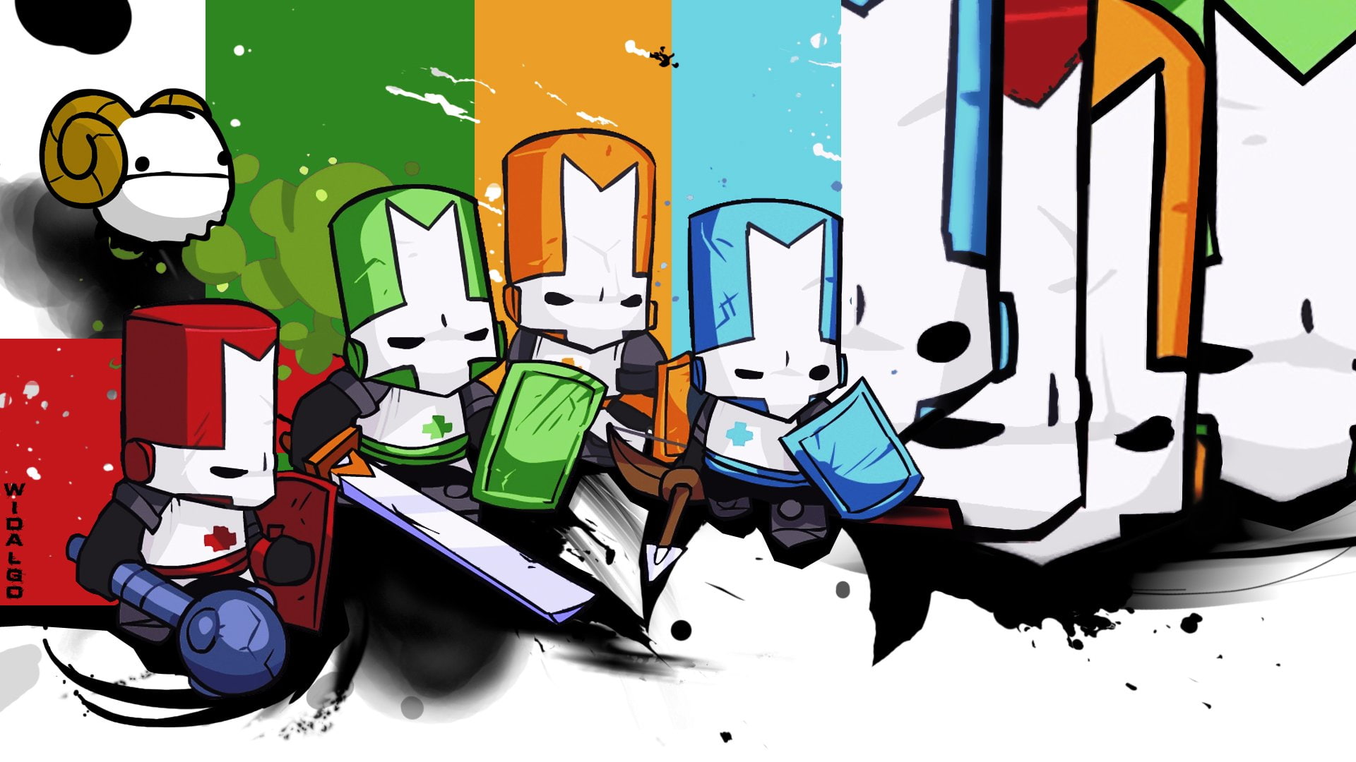 crashers, castle-crashers, fighting, 1080P, rpg, fantasy, action, castle, scrolling, HD Wallpaper