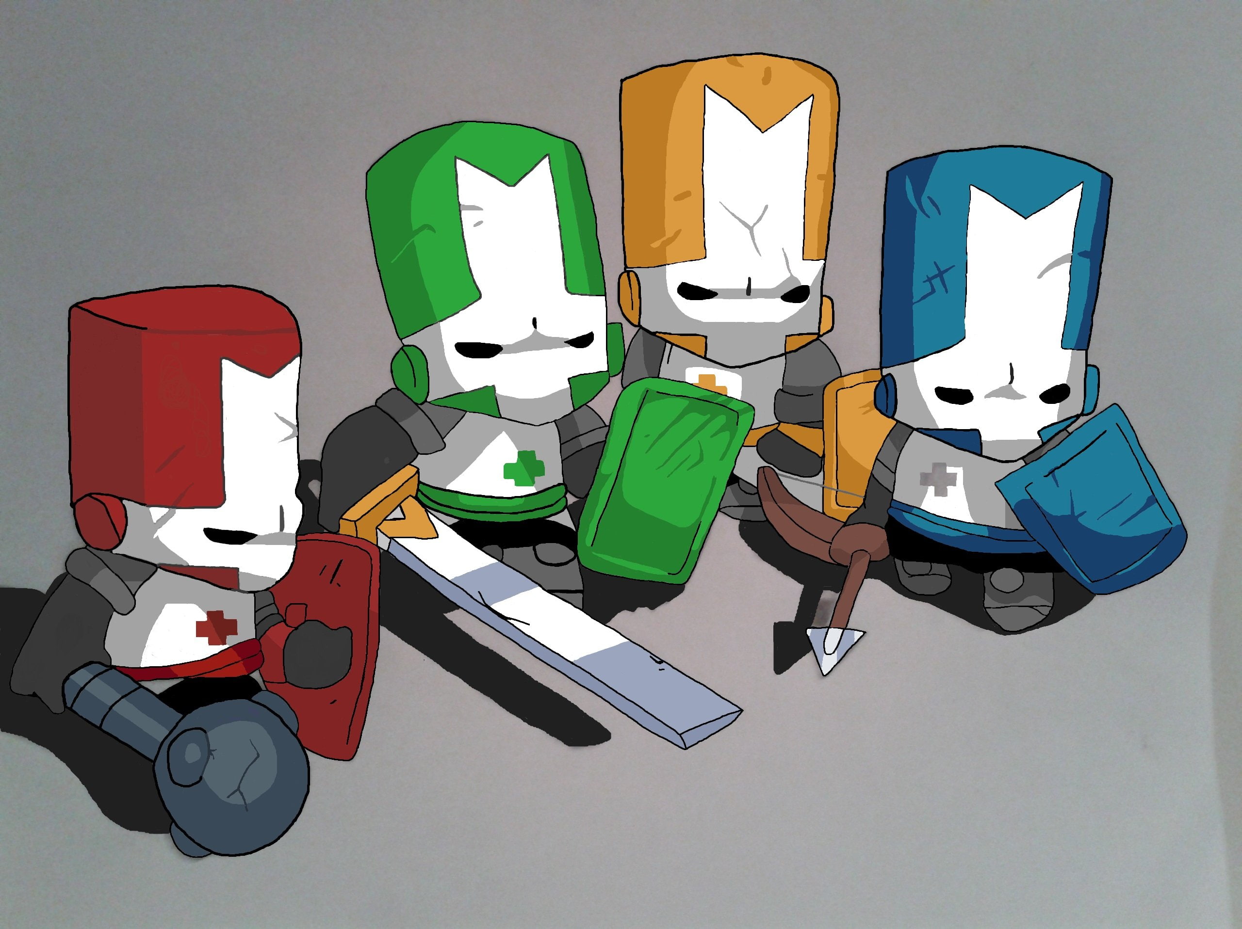 castle-crashers, crashers, rpg, scrolling, action, 2K, castle, fighting, fantasy, HD Wallpaper