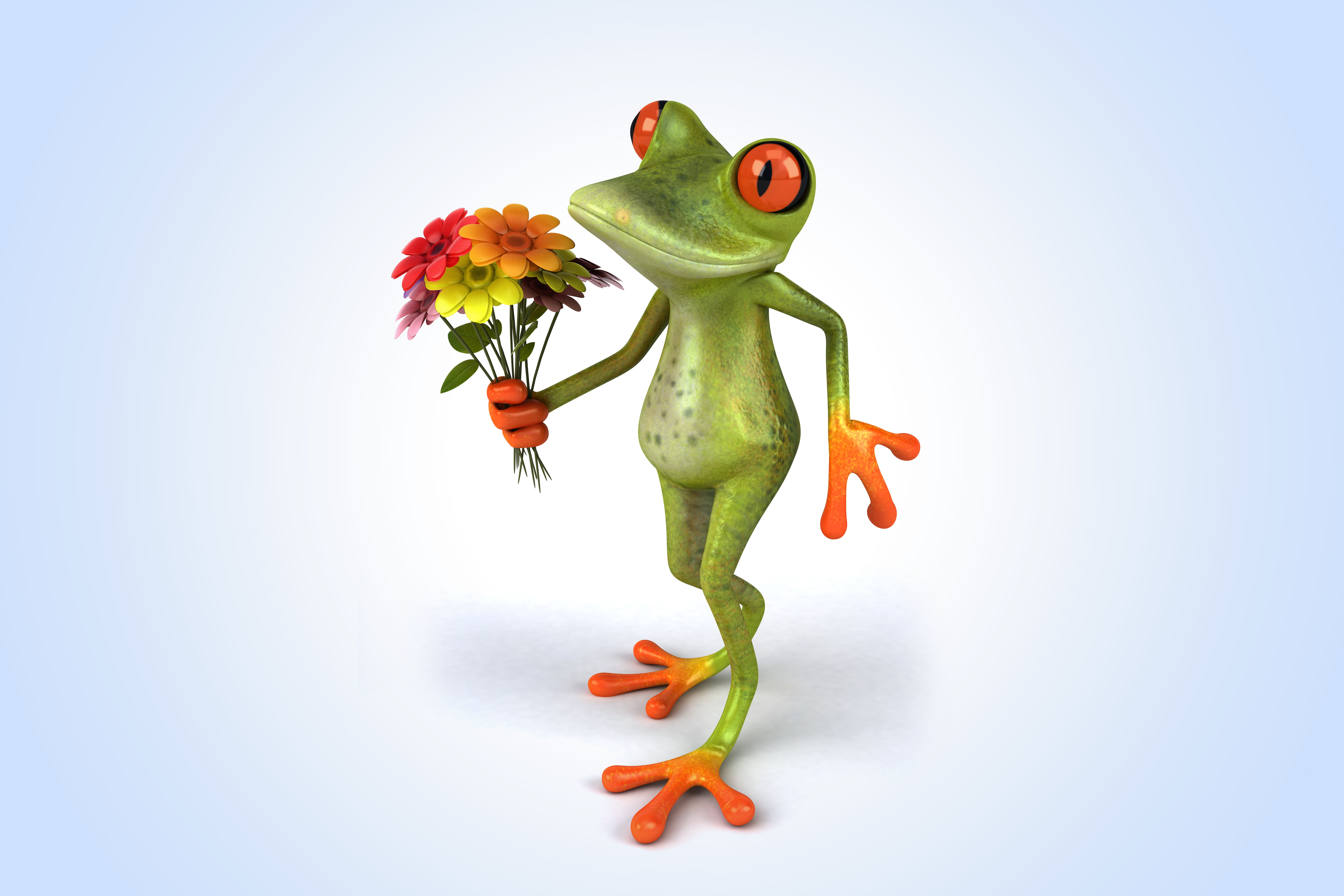 isolated, alien, frog, creativity, green, small, blue background, healthy eating, animal representation, food and drink, freshness, nature, green Color, HD Wallpaper