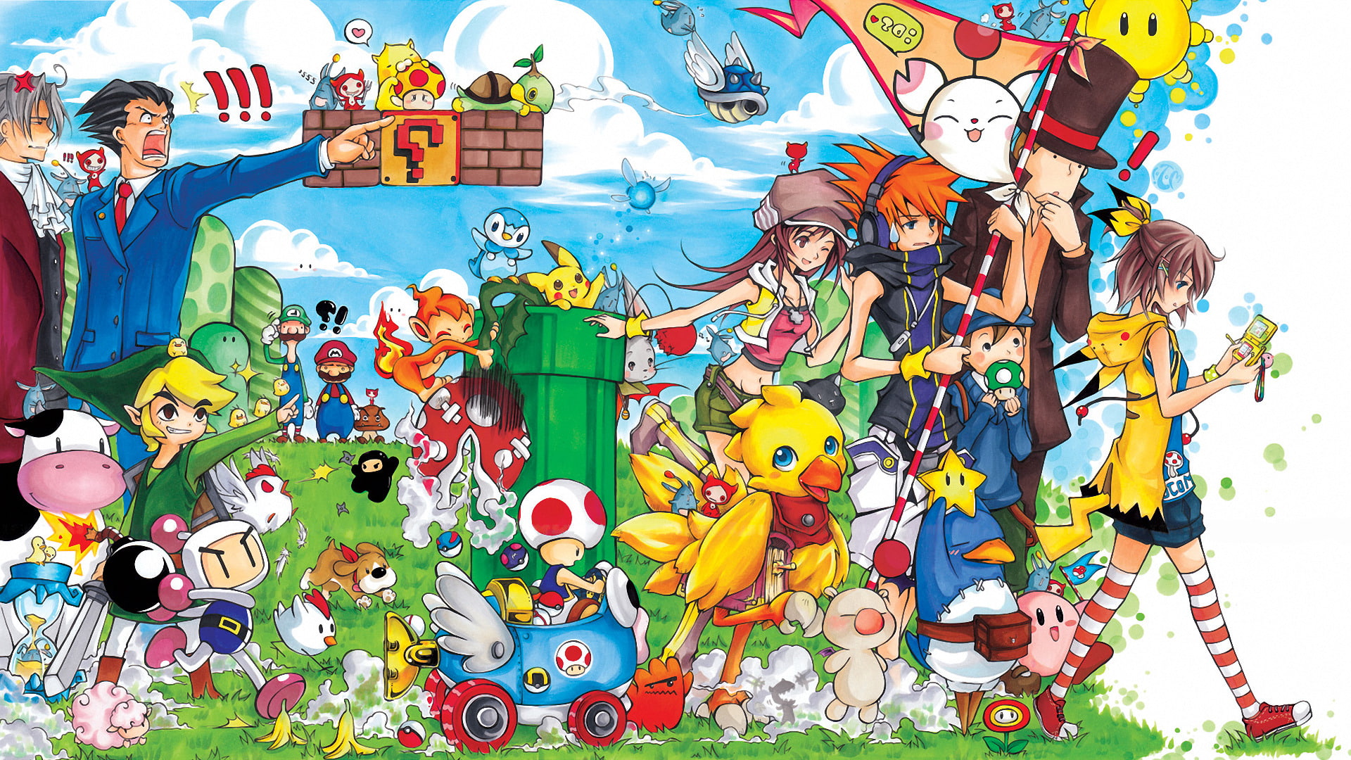 1080P, mario bros_ the legend of zelda video games nintendo ds the world ends with you link bomberman mario kart ace attorney disgaea final fantasy harvest, HD Wallpaper
