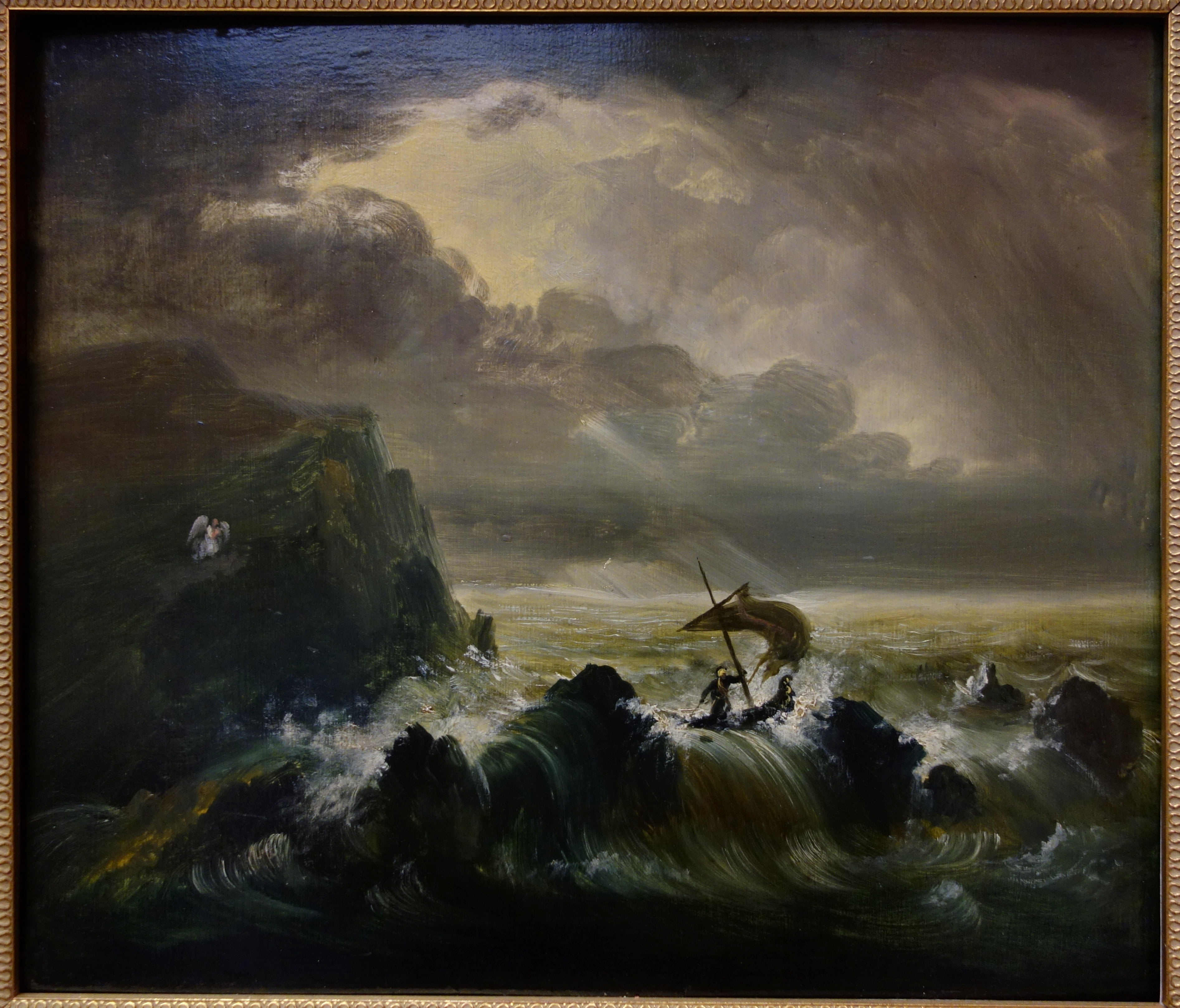 thomas cole, tranquil scene, non-urban scene, 2K, rock, art, beauty in nature, environment, land, power in nature, transfer print, tranquility, waves, HD Wallpaper