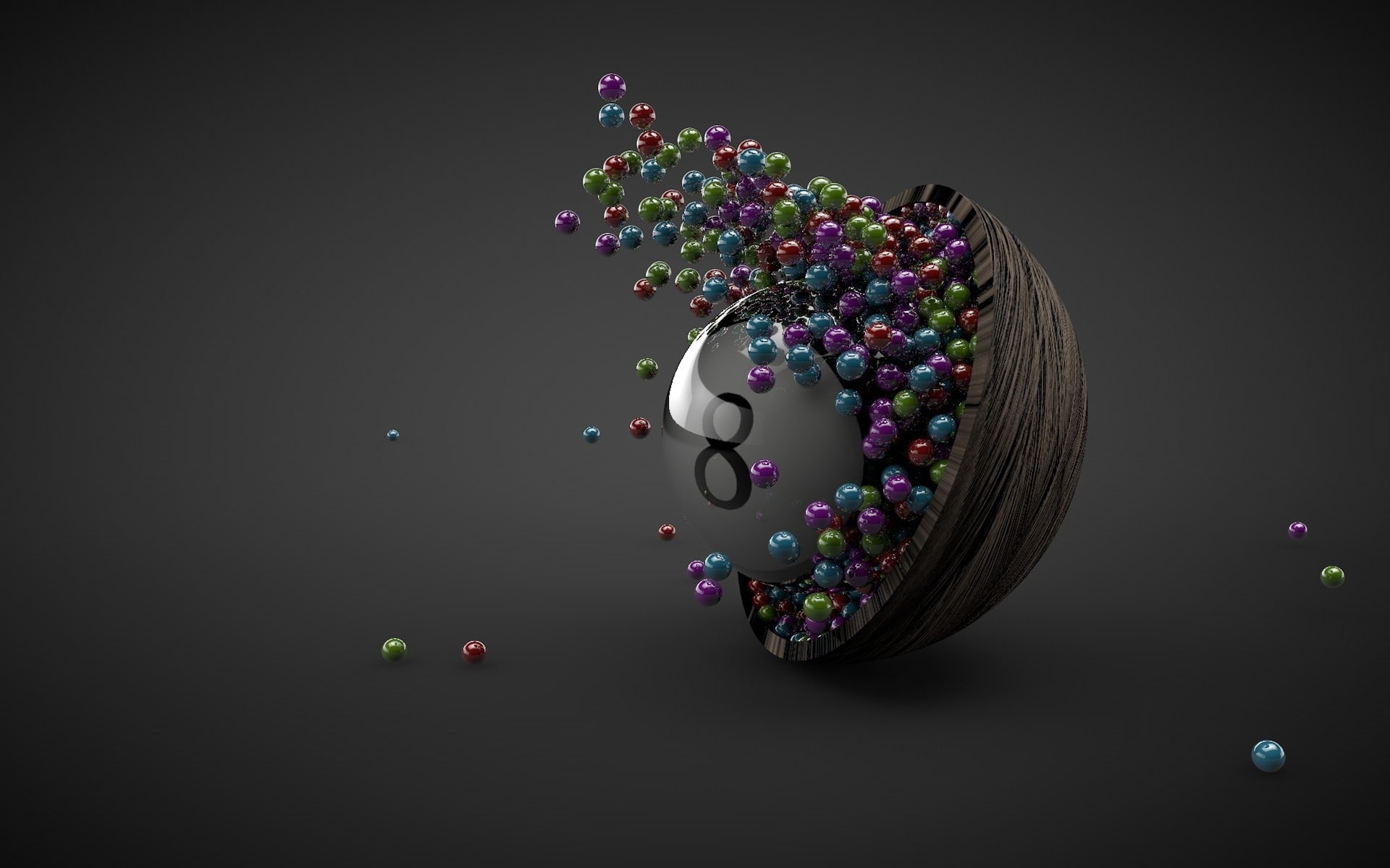1080P, Many, Gray, Design, Background, Balls, Eight, 3D, Bowl, d, HD Wallpaper