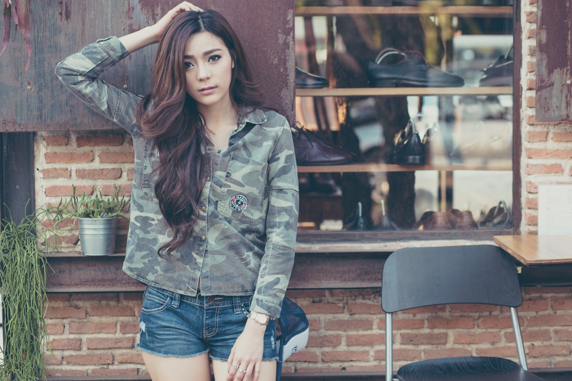 Models, 1080P, Girl, Asian, Model, Kookai, Khaki, HD Wallpaper