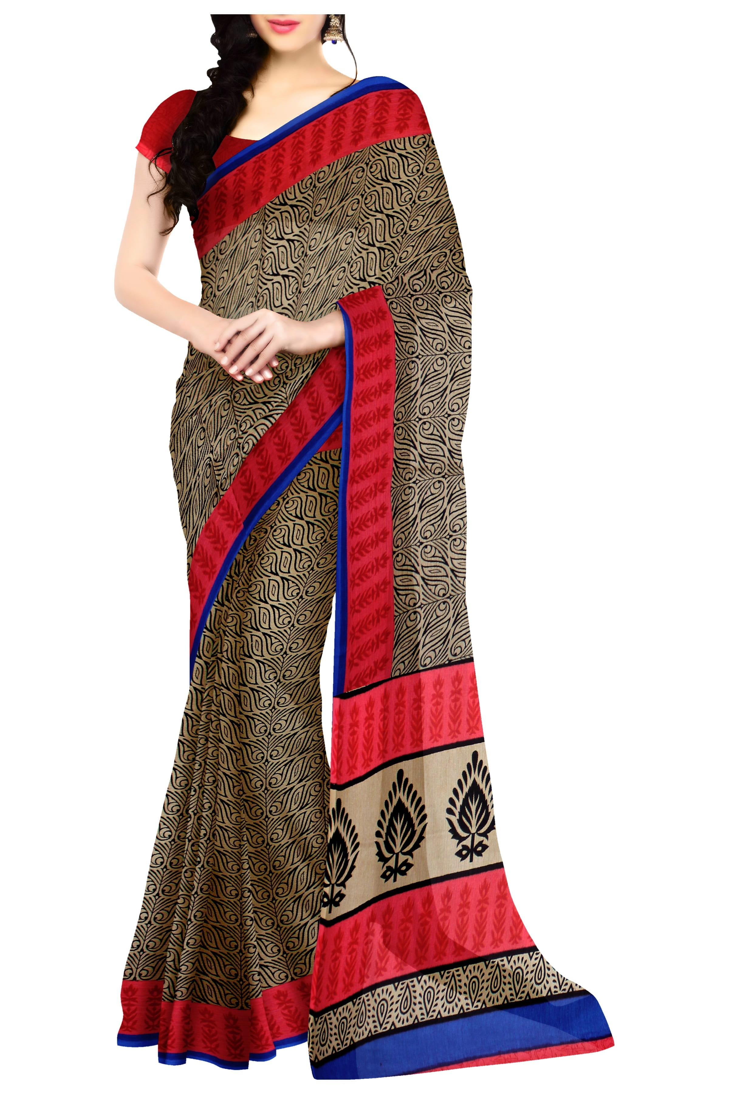 traditional sarees, women fashion, females, hand painted, designer, woman, sari, casual clothing, isolated, studio shot, beauty, front view, women, summer cotton, Phone HD Wallpaper