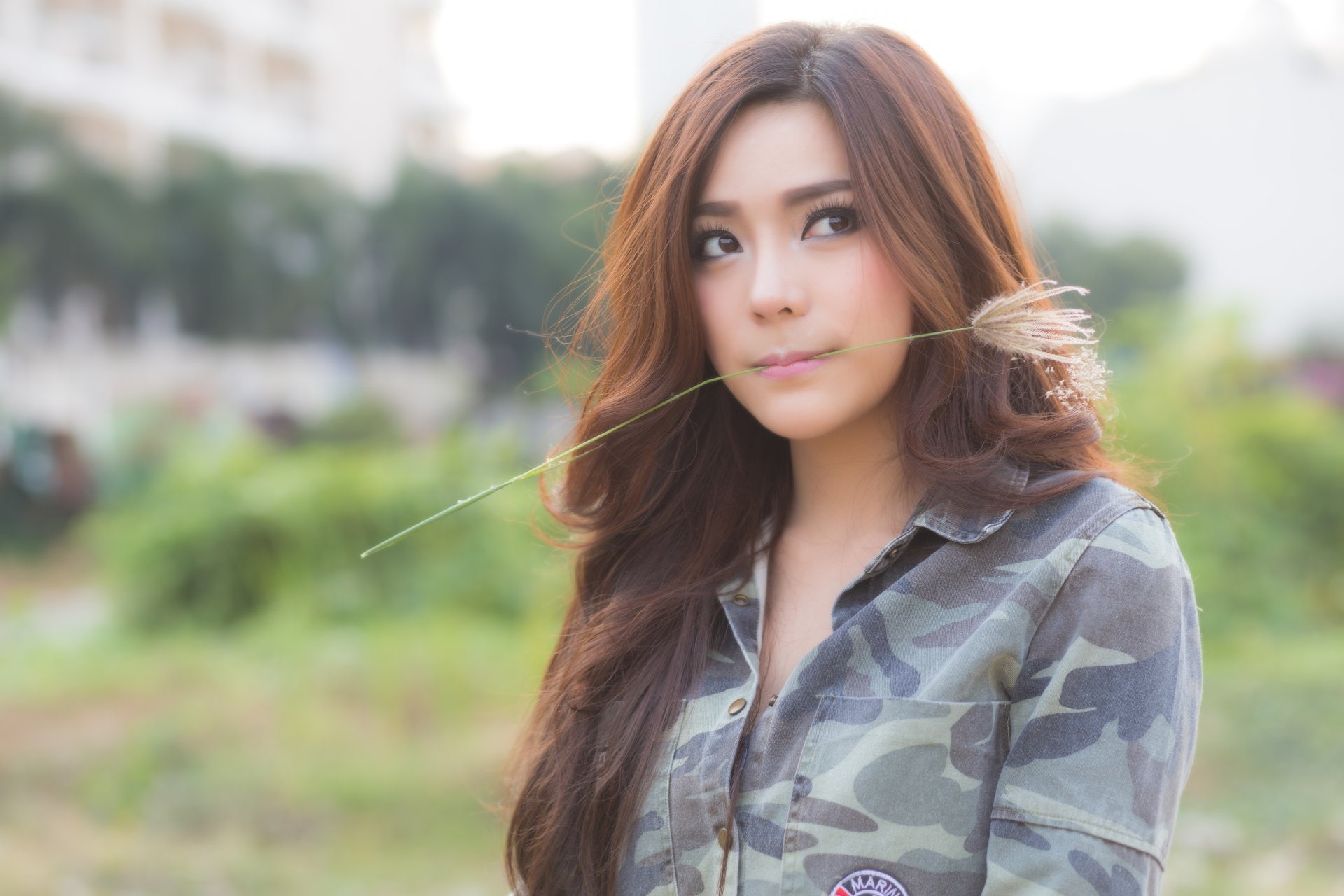 Khaki, Girl, 1080P, Asian, Bokeh, Kookai, Model, Models, HD Wallpaper