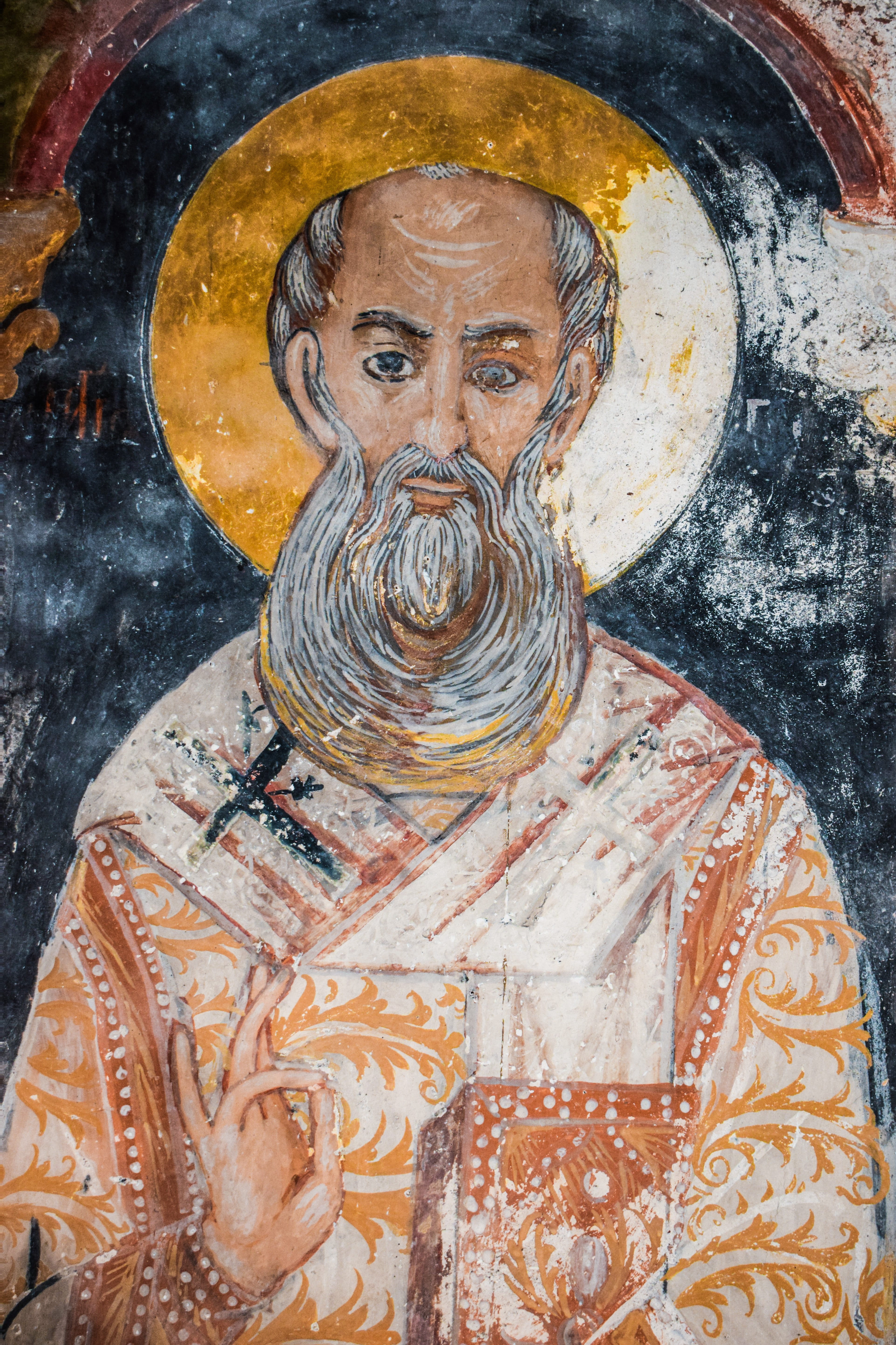 ayia anna, medieval, creativity, Cyprus, Paralimni, 5K, day, iconography, craft, christianity, religion, architecture, close-up, male likeness, Church, Phone HD Wallpaper