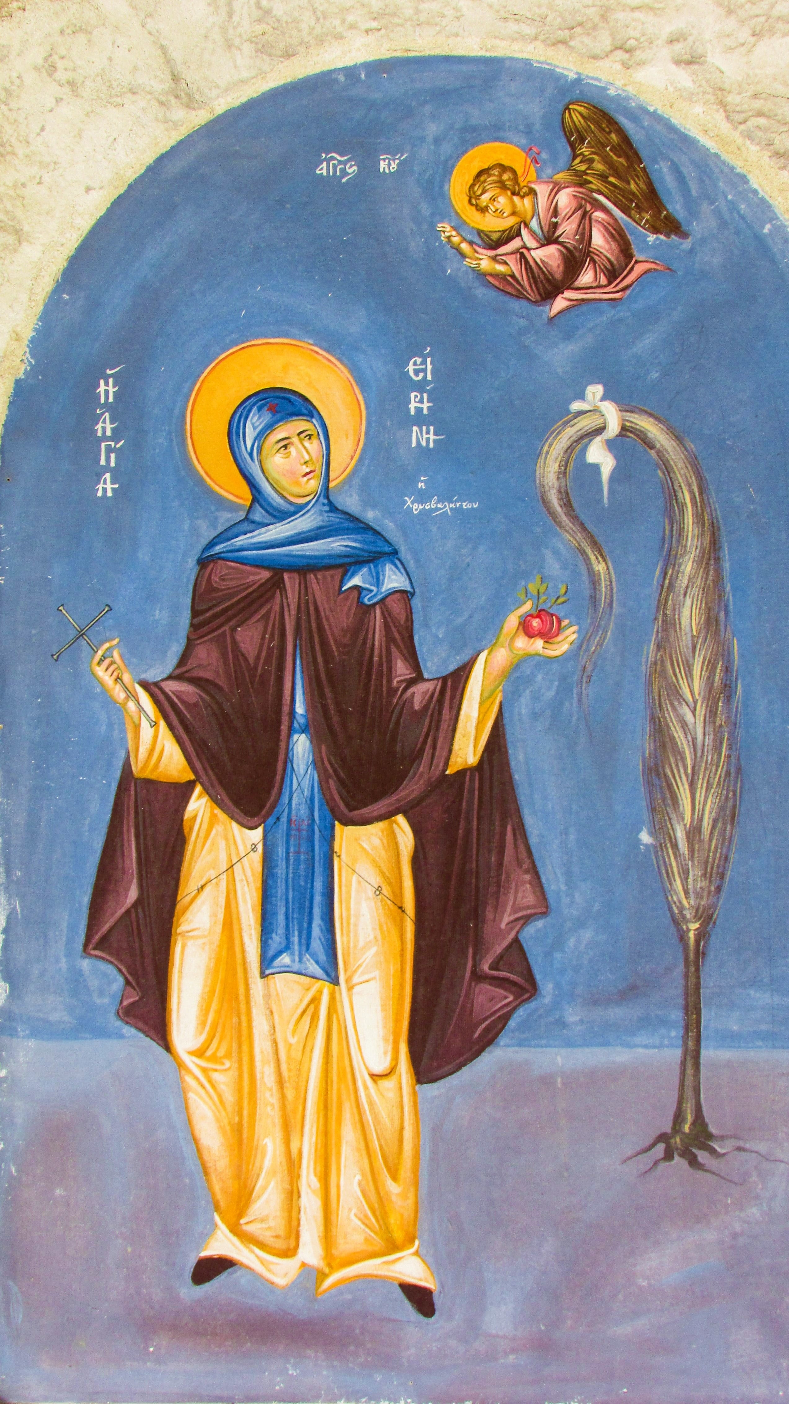 4K, paint, spirituality, art and craft, church, people, iconography, adult, representation, religion, cyprus, nature, painting, day, standing, buddhism, Phone HD Wallpaper