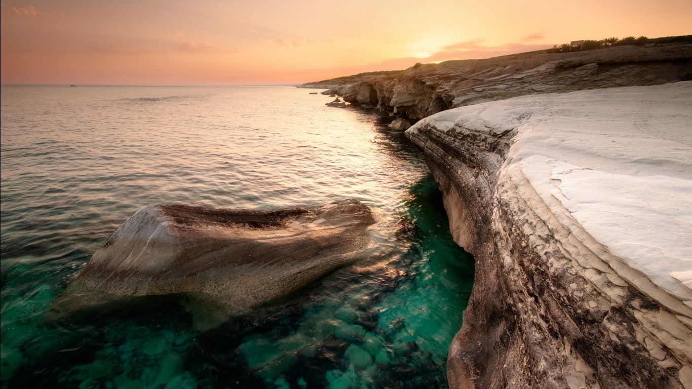 coast, sea, rock, Cyprus, 720P, nature, HD Wallpaper