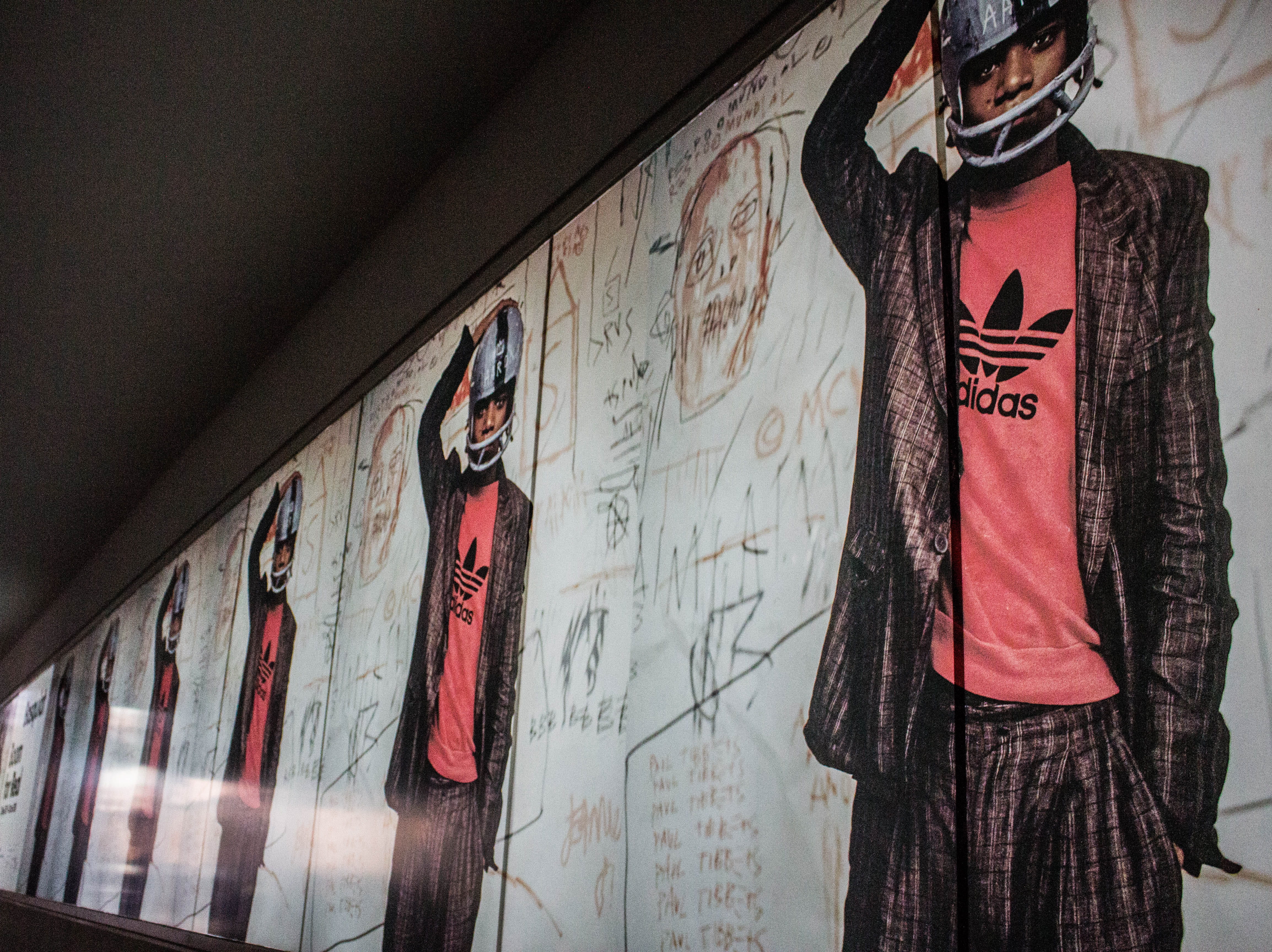 art and craft, male likeness, united kingdom, store, art, day, artist, adidas, creativity, t-shirt, london, retail display, hanging, textile, female likeness, HD Wallpaper