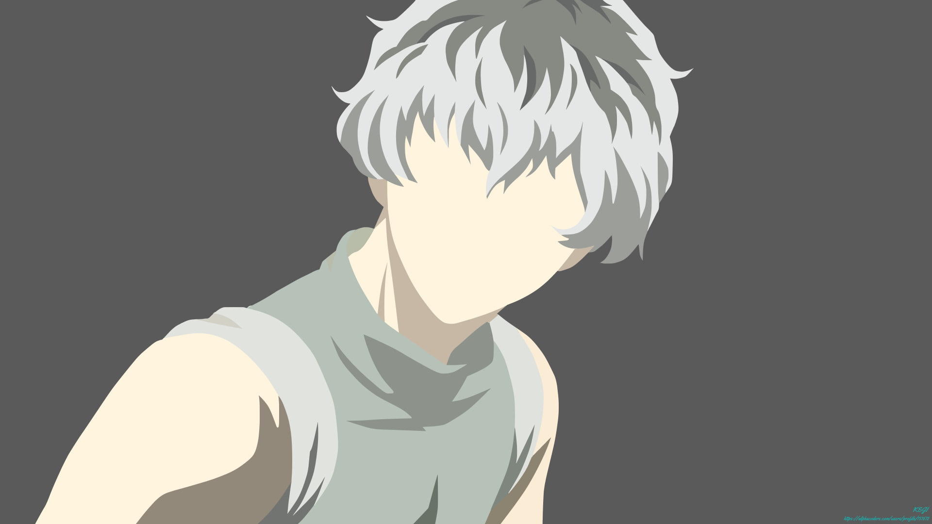 Two-Toned Hair, 1080P, Grey Hair, Haise Sasaki, Tokyo Ghoul, White Hair, Minimalist, Anime, Tokyo Ghoul:re, Boy, HD Wallpaper