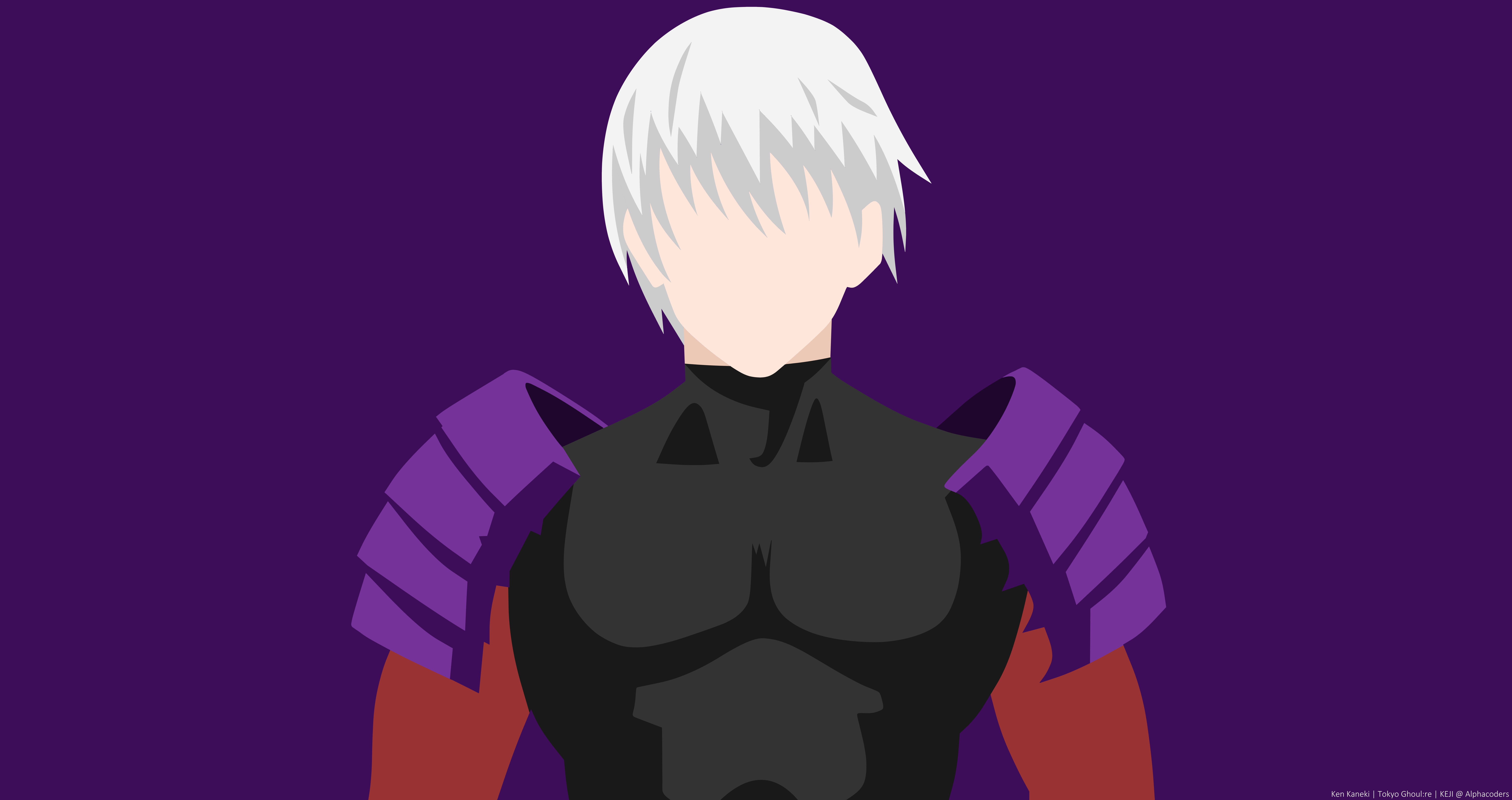 Anime, Tokyo Ghoul √A, Two-Toned Hair, Ken Kaneki, Tokyo Ghoul:re, Tokyo Ghoul, Minimalist, White Hair, 8K, Boy, HD Wallpaper