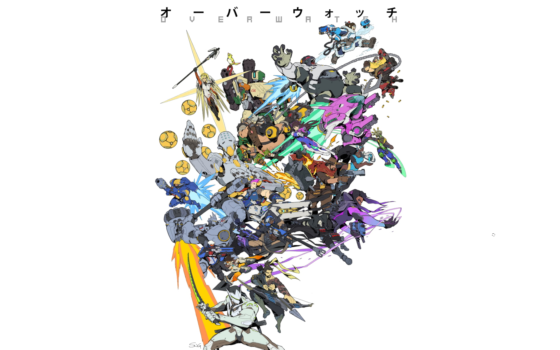 Winston (Overwatch), Genji (Overwatch), D.Va (Overwatch), Hanzo (Overwatch), Zarya (Overwatch), Reinhardt (Overwatch), 1080P, Lúcio (Overwatch), Mei (Overwatch), HD Wallpaper