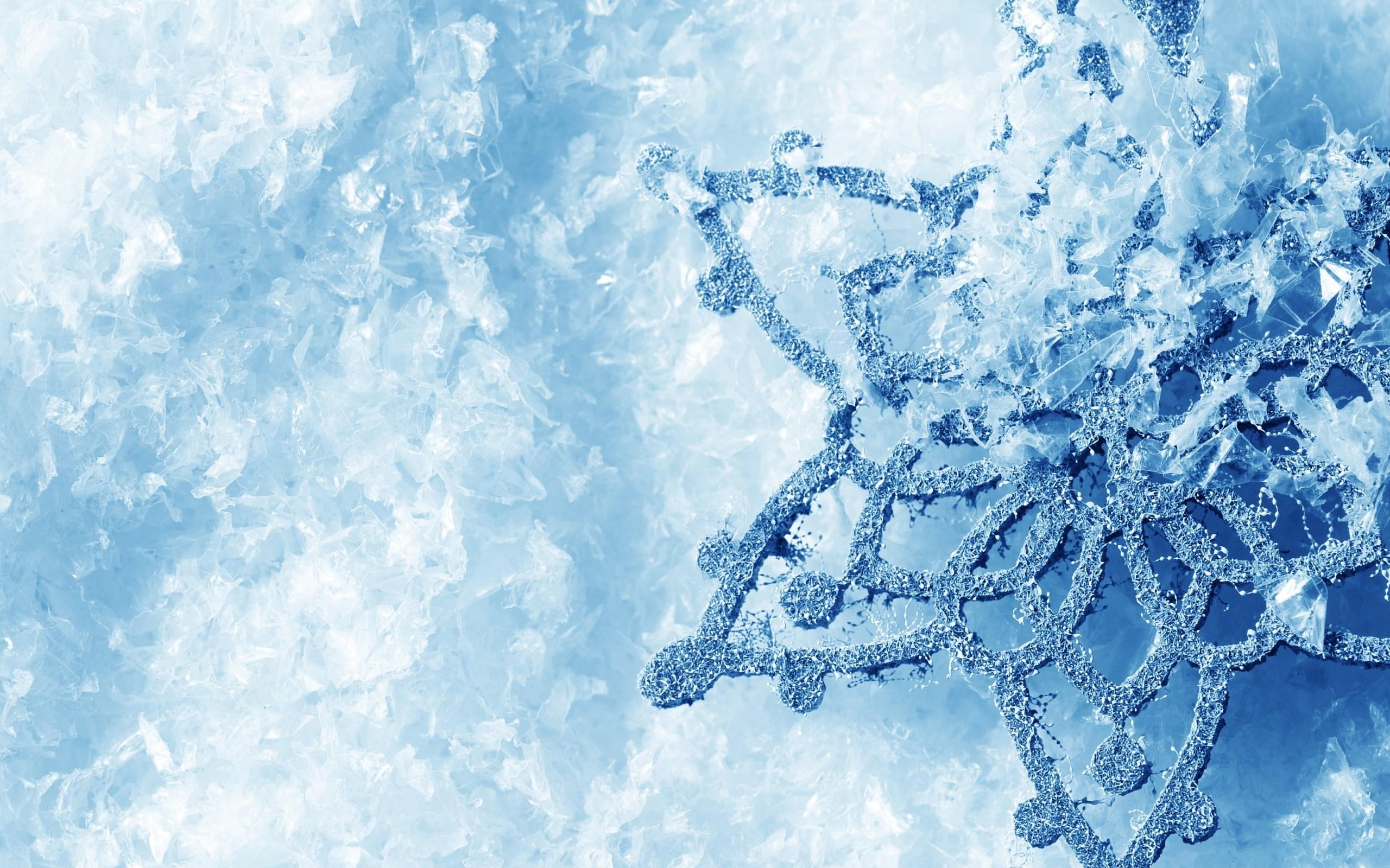snowflake, winter, 2K, blue, white, 3d and abstract, snow, cold, HD Wallpaper