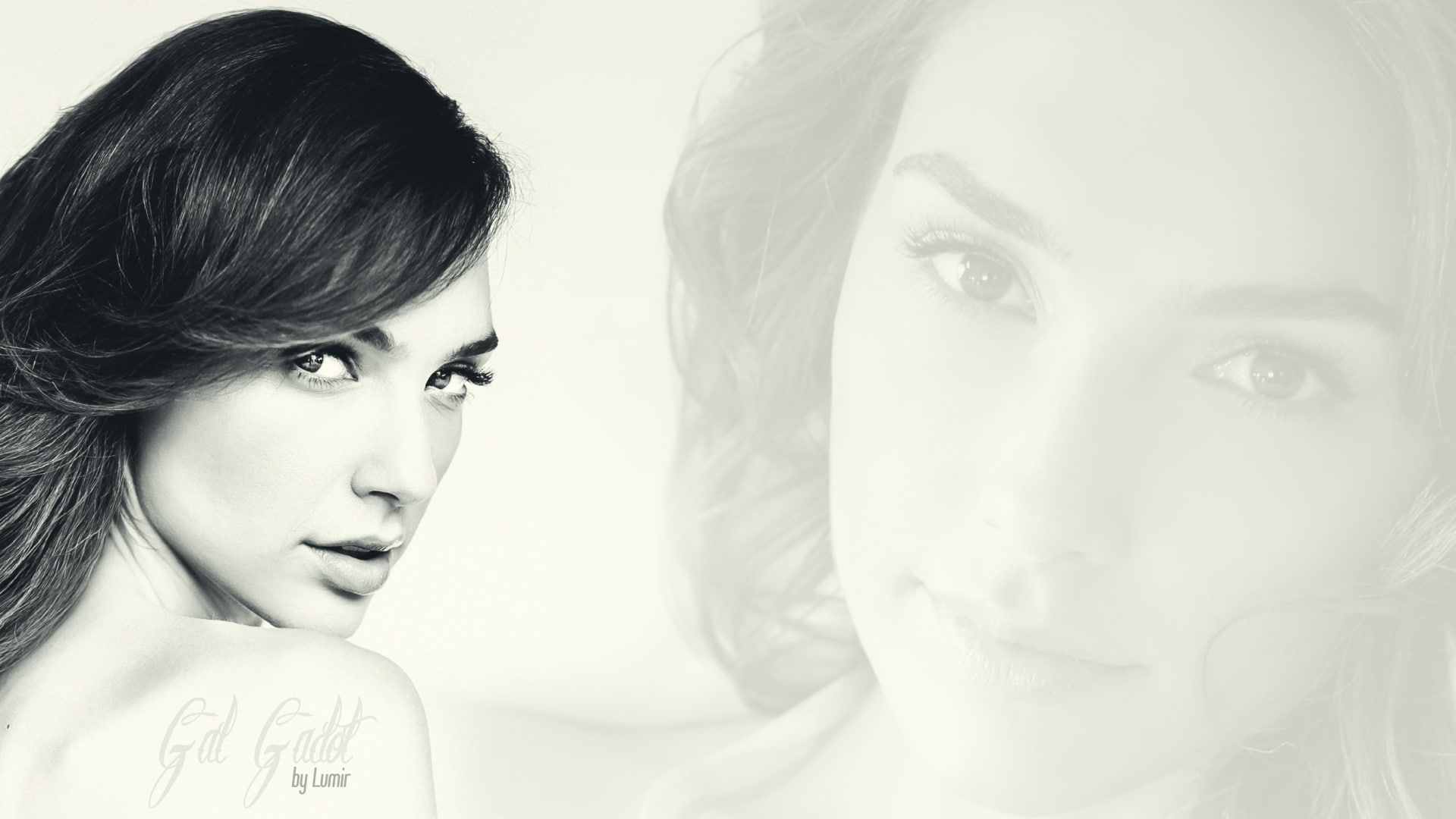 emotion, beauty, actress, innocence, Gal Gadot, human body part, young adult, beautiful woman, adult, monochrome, people, couple - relationship, females, HD Wallpaper