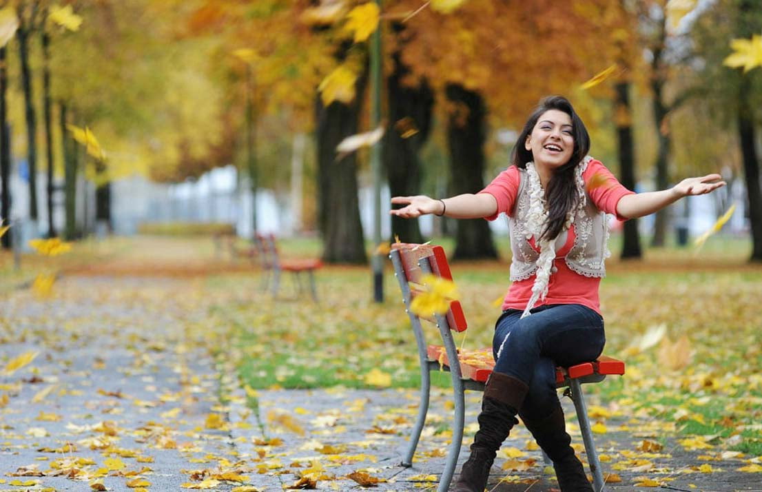 motwani, outdoors, arms raised, Hansika Motwani, smiling, focus on foreground, fun, leaf, jeans, chair, yellow, limb, hansika, plant part, human arm, s, HD Wallpaper