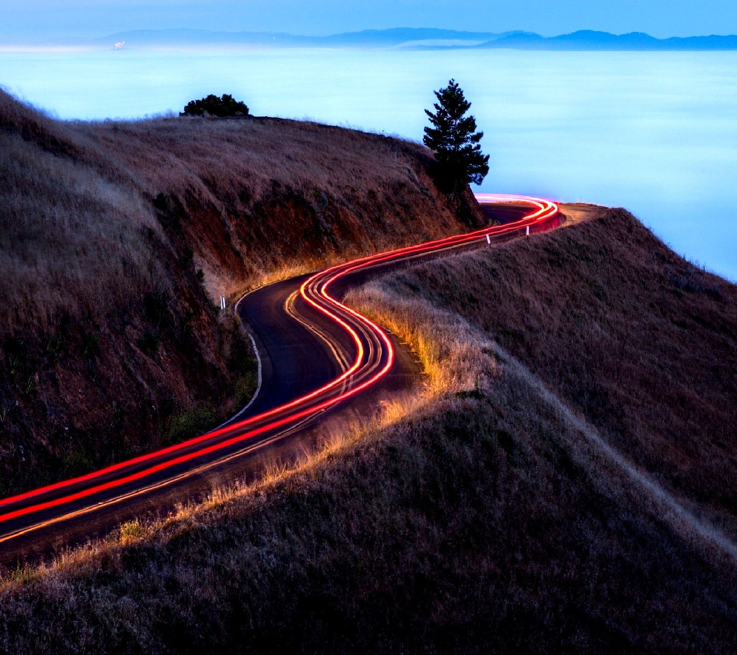 outdoors, 720P, landscape, non-urban scene, tranquility, beauty in nature, curve, land, winding road, environment, sky, long exposure, motion, scenics - nature, HD Wallpaper