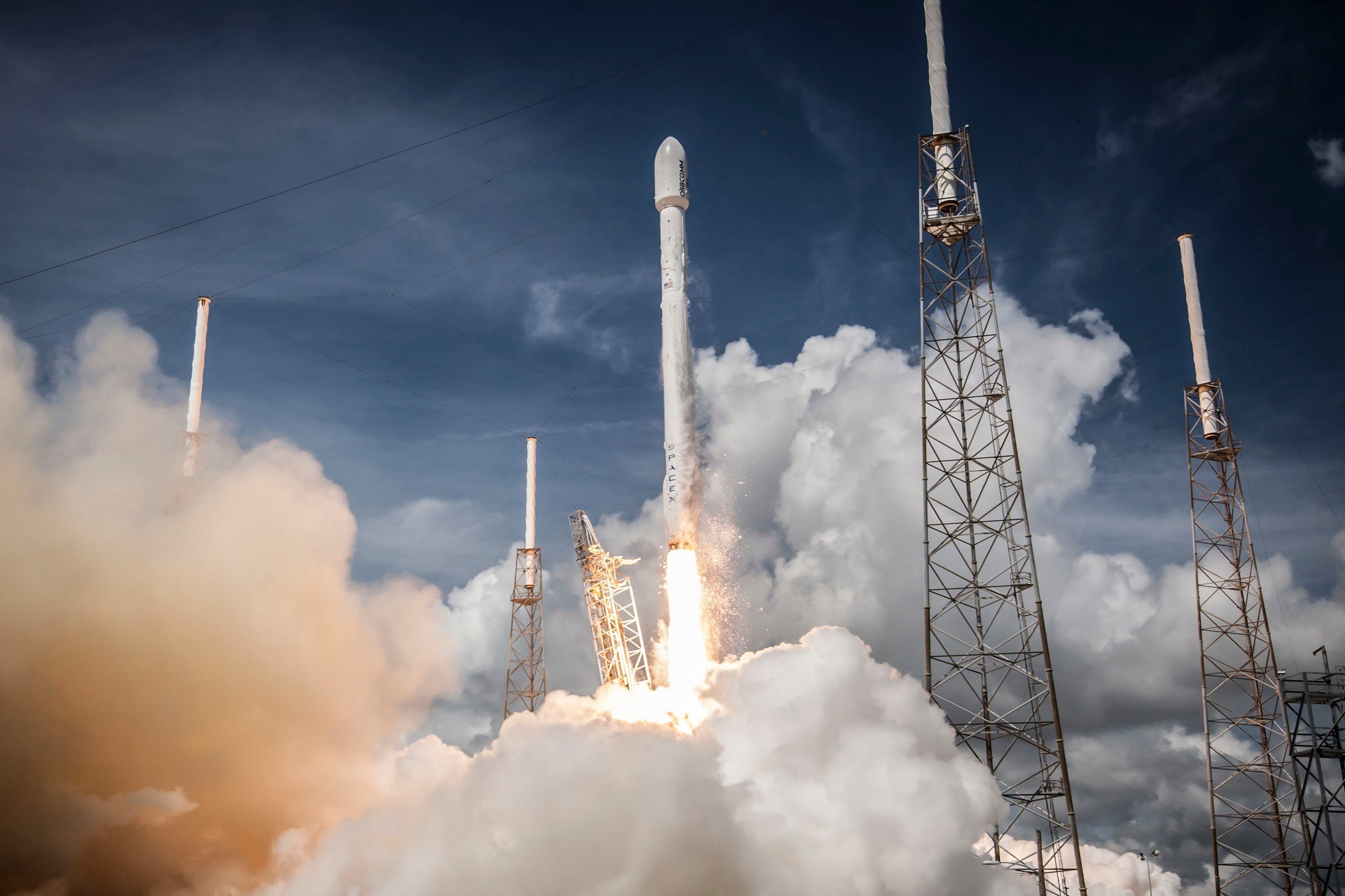 2K, spacex rocket falcon 9 smoke, HD Wallpaper