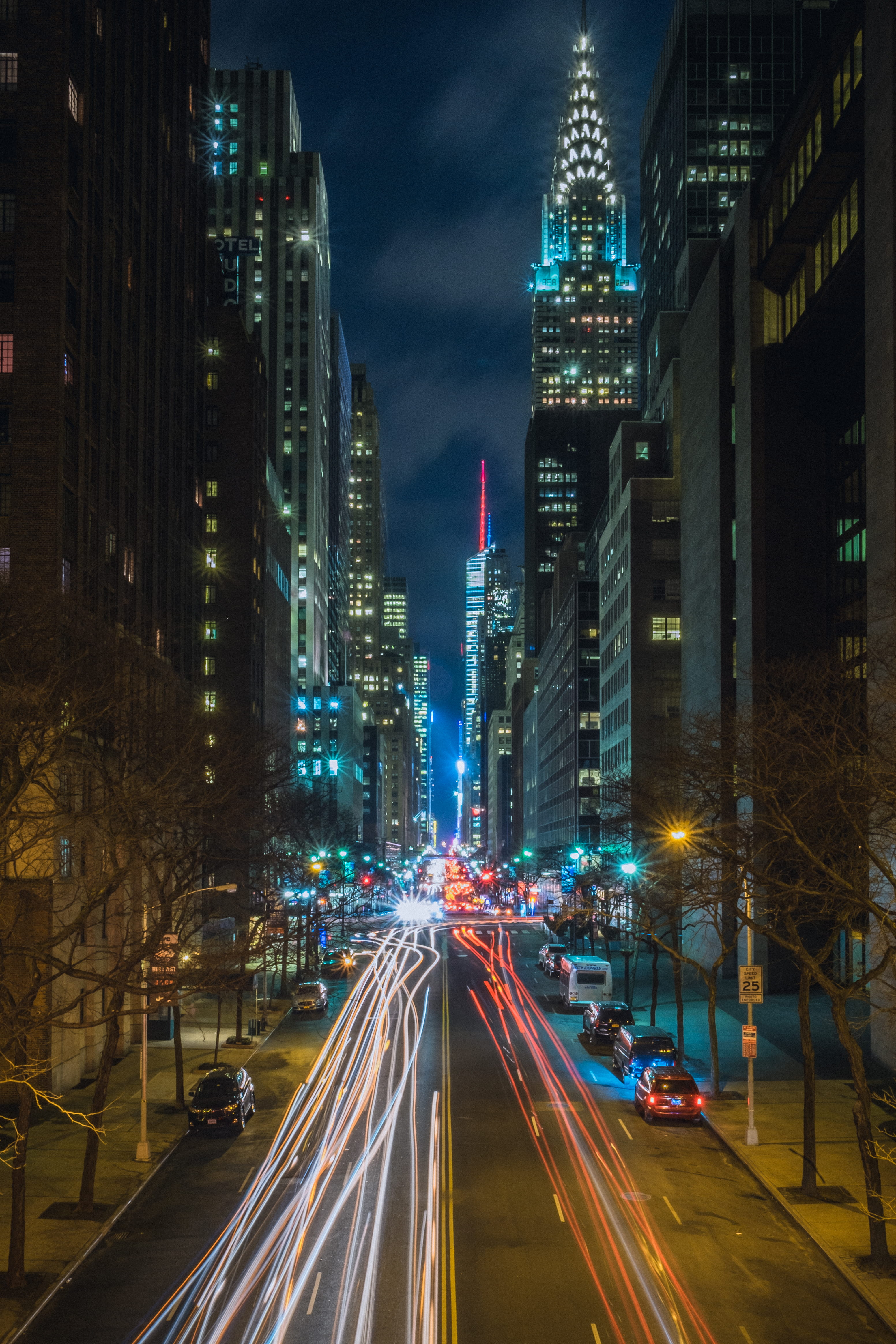 cityscape, light trail, night, city life, no people, sky, building, 4K, speed, lighttrail, motion, modern, tall - high, long exposure, transportation, Phone HD Wallpaper