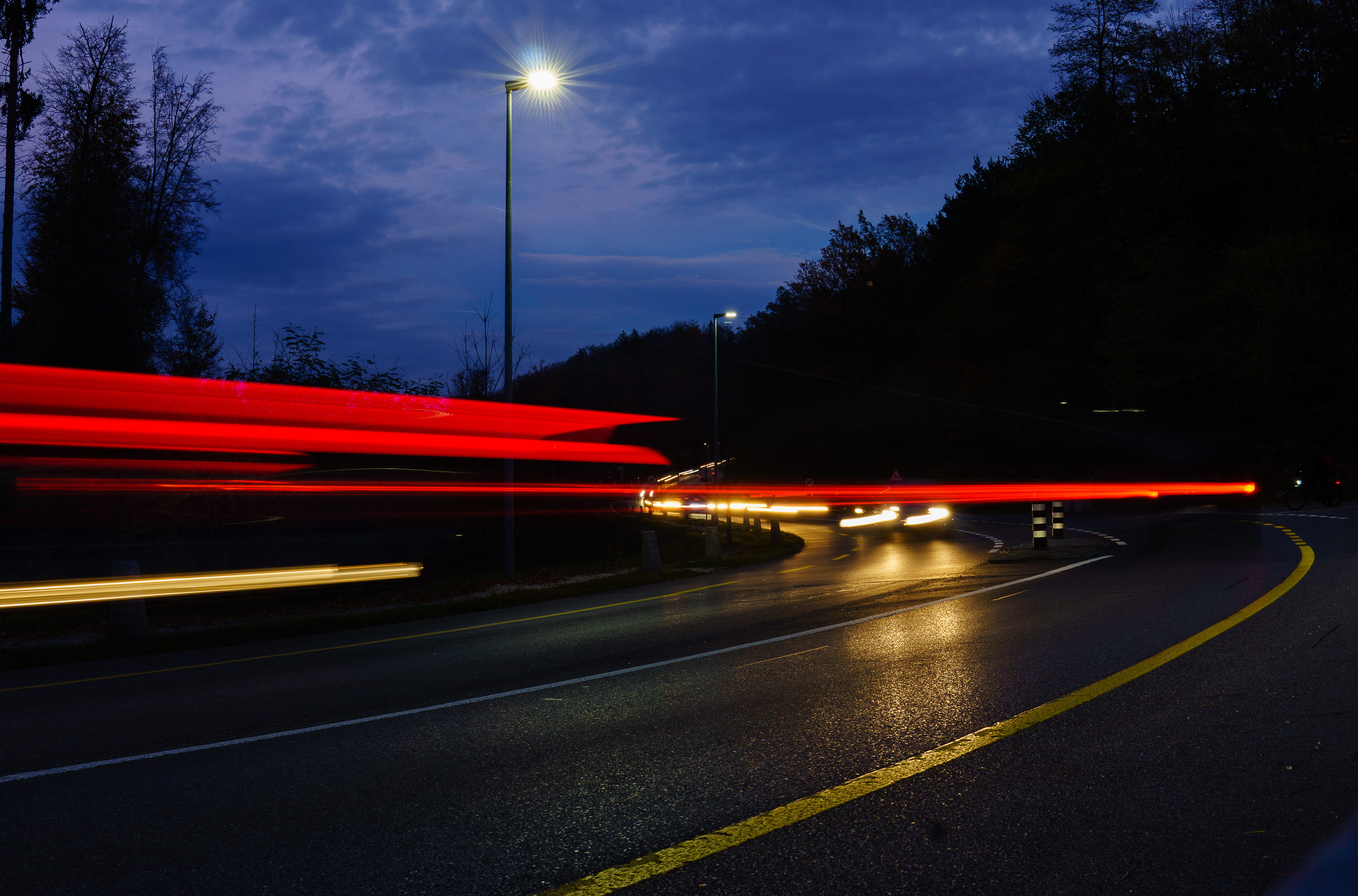 lighting equipment, city, urban, motion, 5K, night, illuminated, twilight, travel, evening, movement, sky, traffic, outdoors, blurred motion, transportation, HD Wallpaper