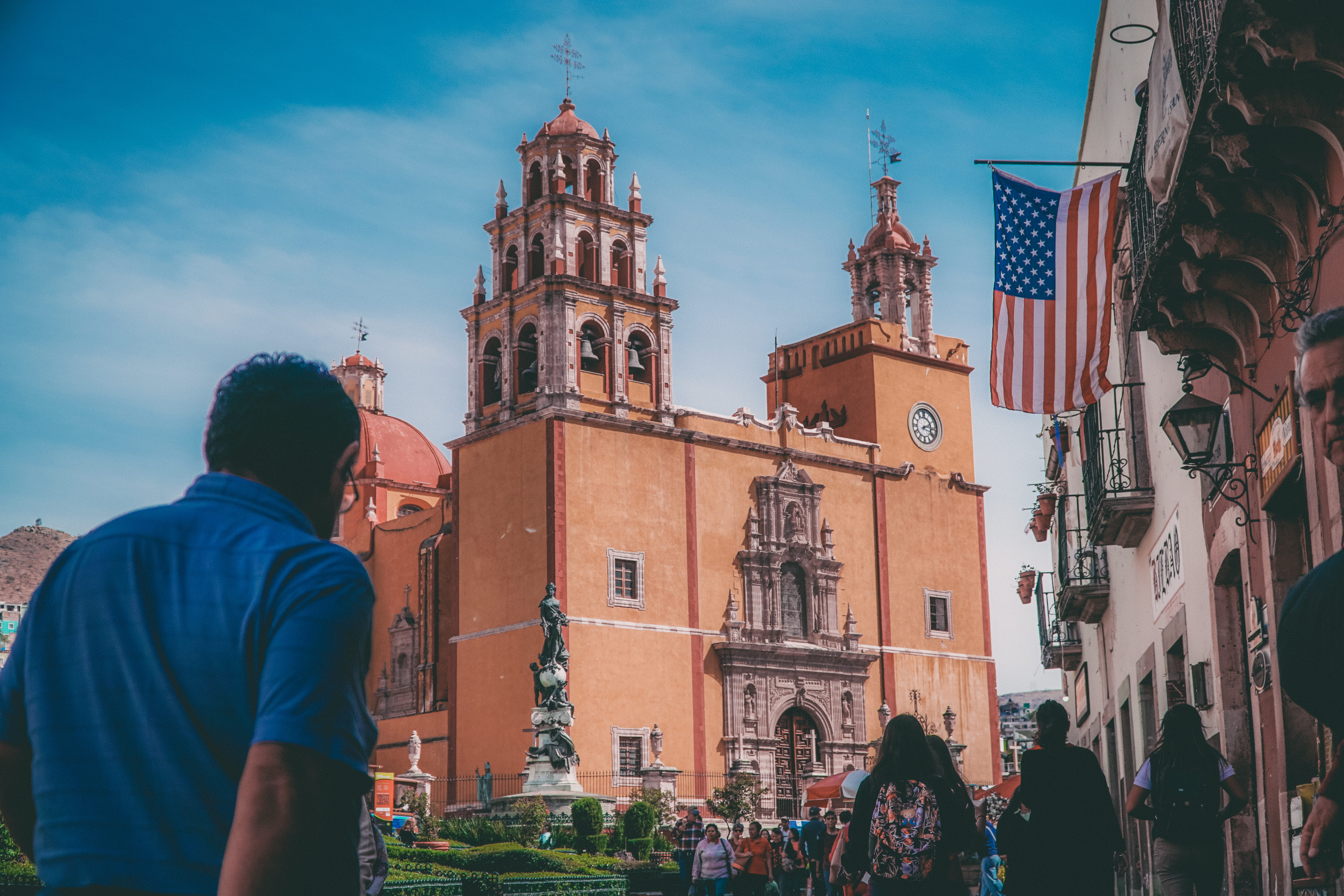 town, place of worship, downtown, building exterior, clock, apparel, clothing, 5K, religion, built structure, person, leisure activity, architecture, metropolis, HD Wallpaper