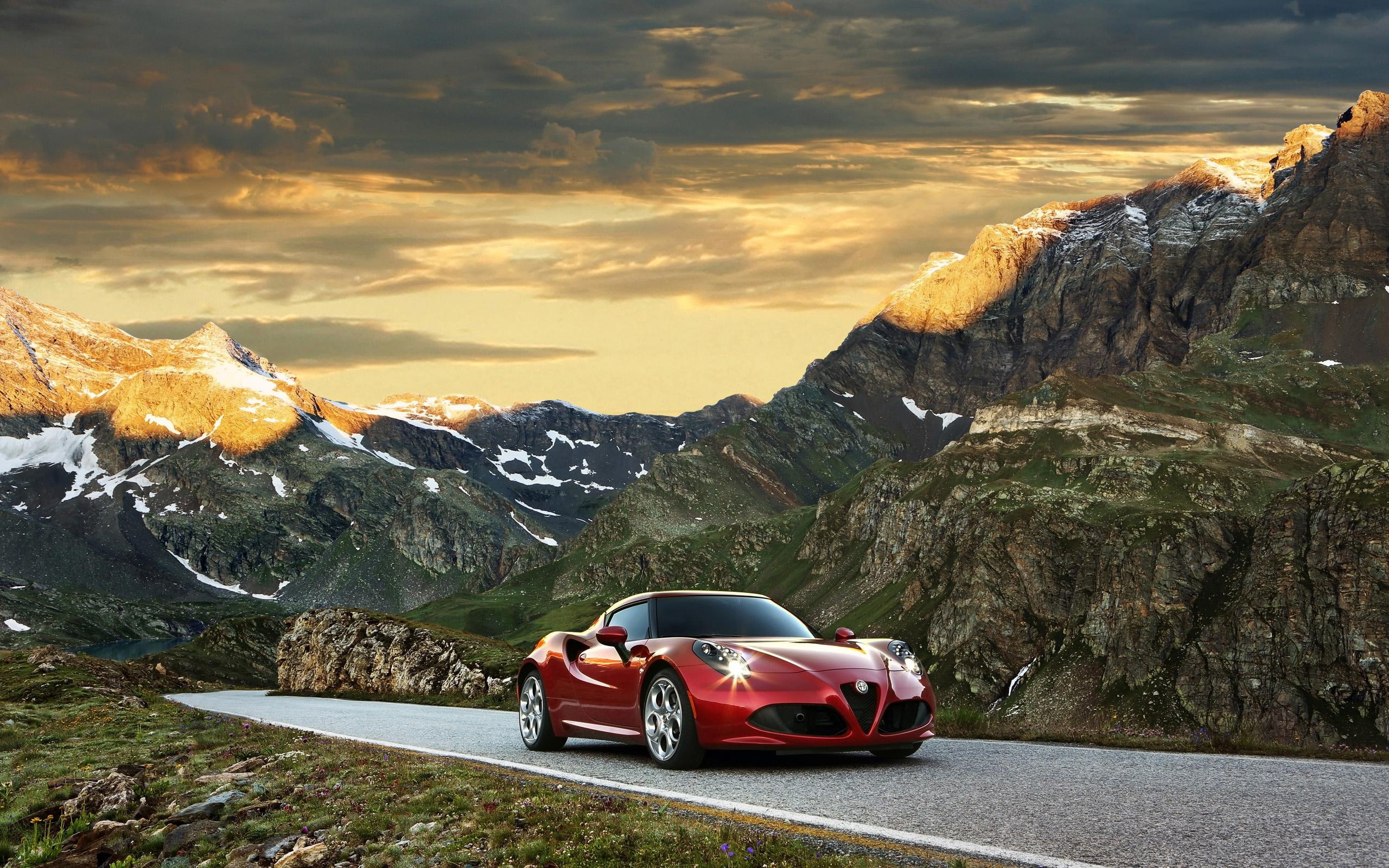 2K, c, red, coupe, sports, cars, 2014, alfa, romeo, alfa romeo, HD Wallpaper