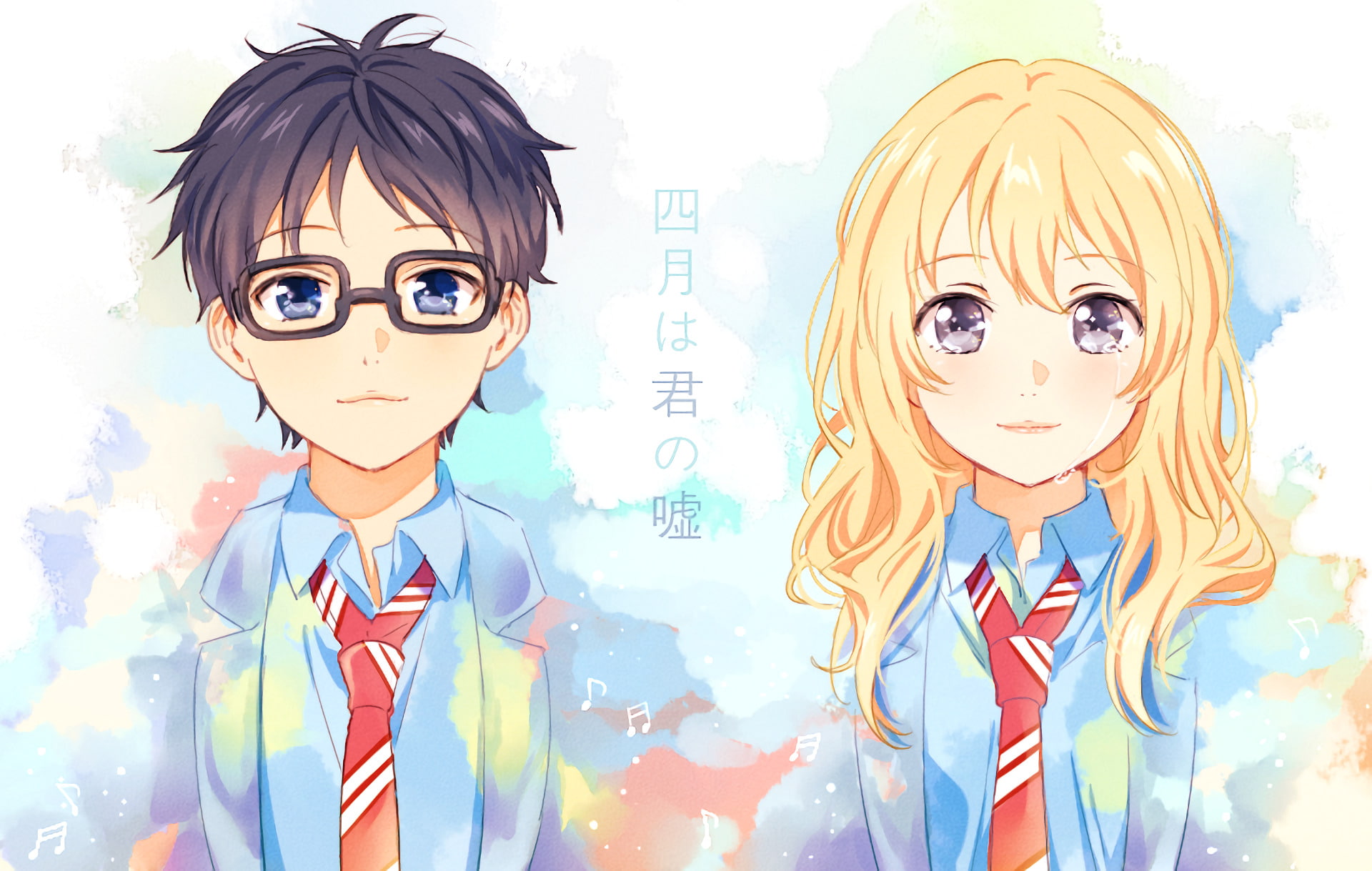 1080P, Kousei Arima, Your Lie in April, Anime, Kaori Miyazono, HD Wallpaper