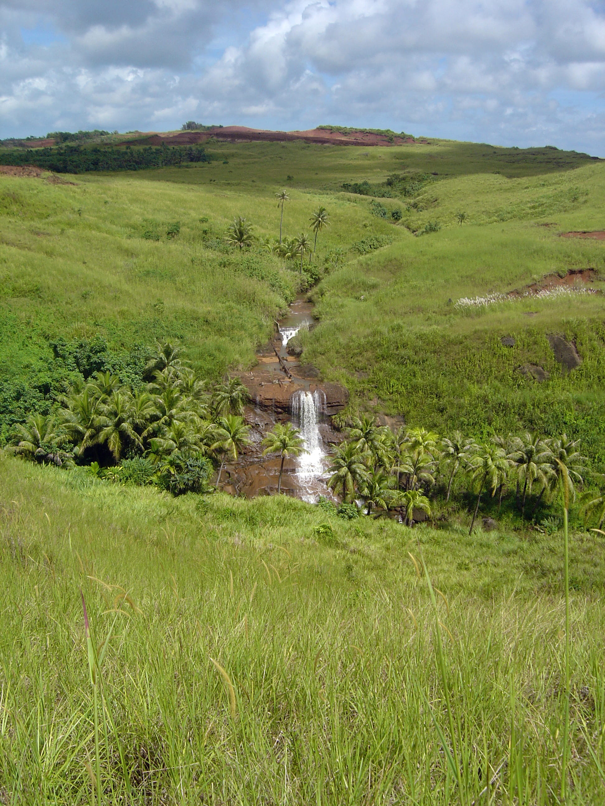 public domain, summer, Mountain Stream, outdoors, non-urban scene, mountains, grass, cloud - sky, landscapes, rural Scene, Highlands, Guam, no people, growth, Phone HD Wallpaper