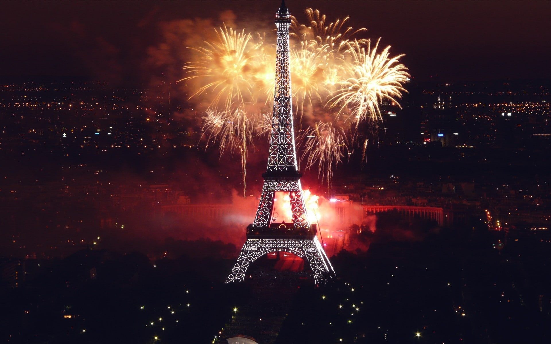 cityscape, 1080P, firework - man made object, built structure, no people, celebration, light, building exterior, glowing, architecture, fireworks, illuminated, HD Wallpaper