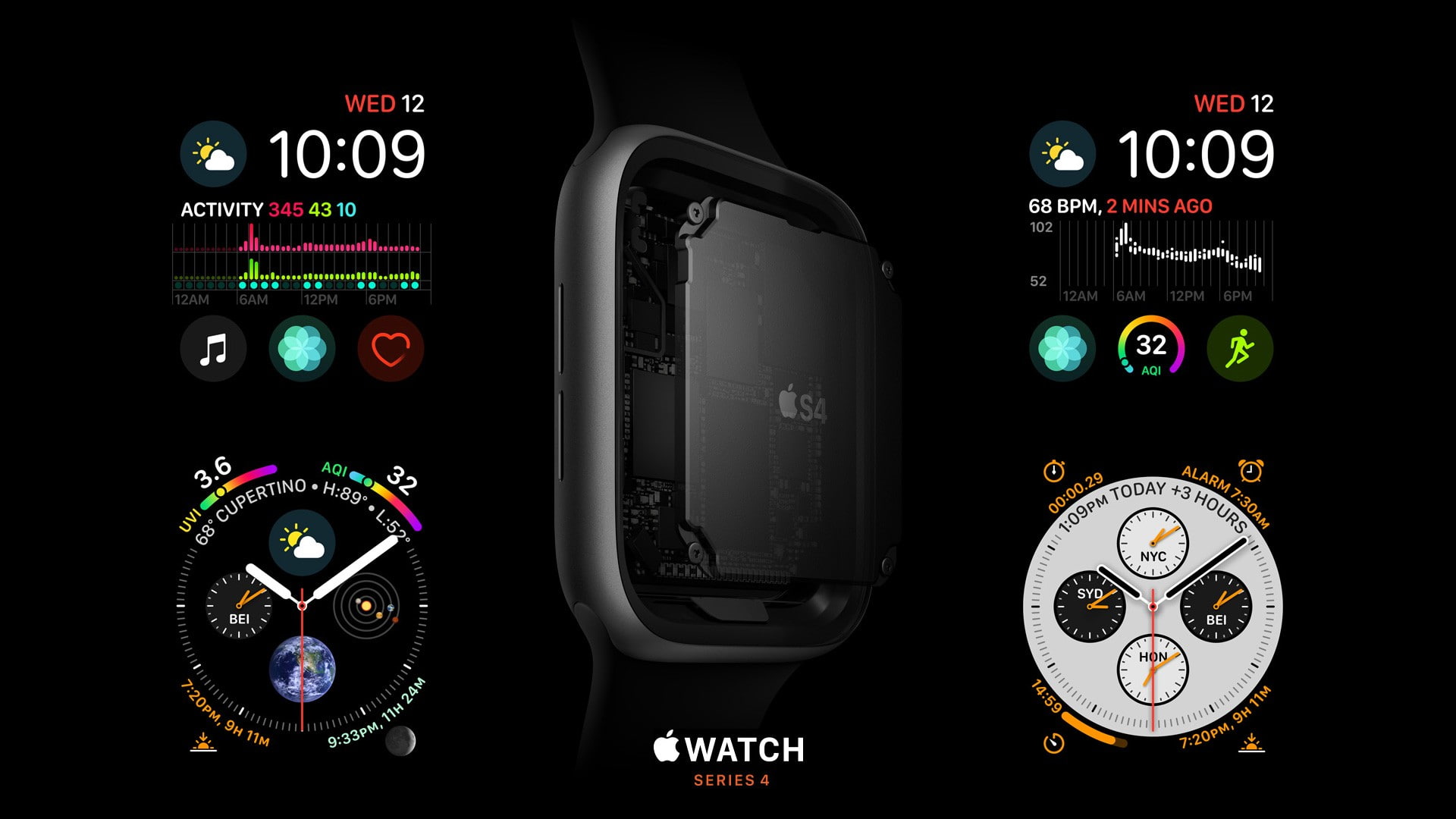 S4, Apple September 2018 Event, Apple Watch Series 4, 1080P, HD Wallpaper