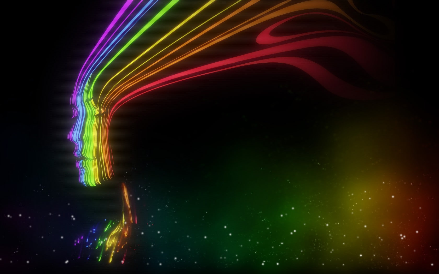 abstract, artwork, digital art, face, colorful, 720P, closed eyes, lights, women, HD Wallpaper