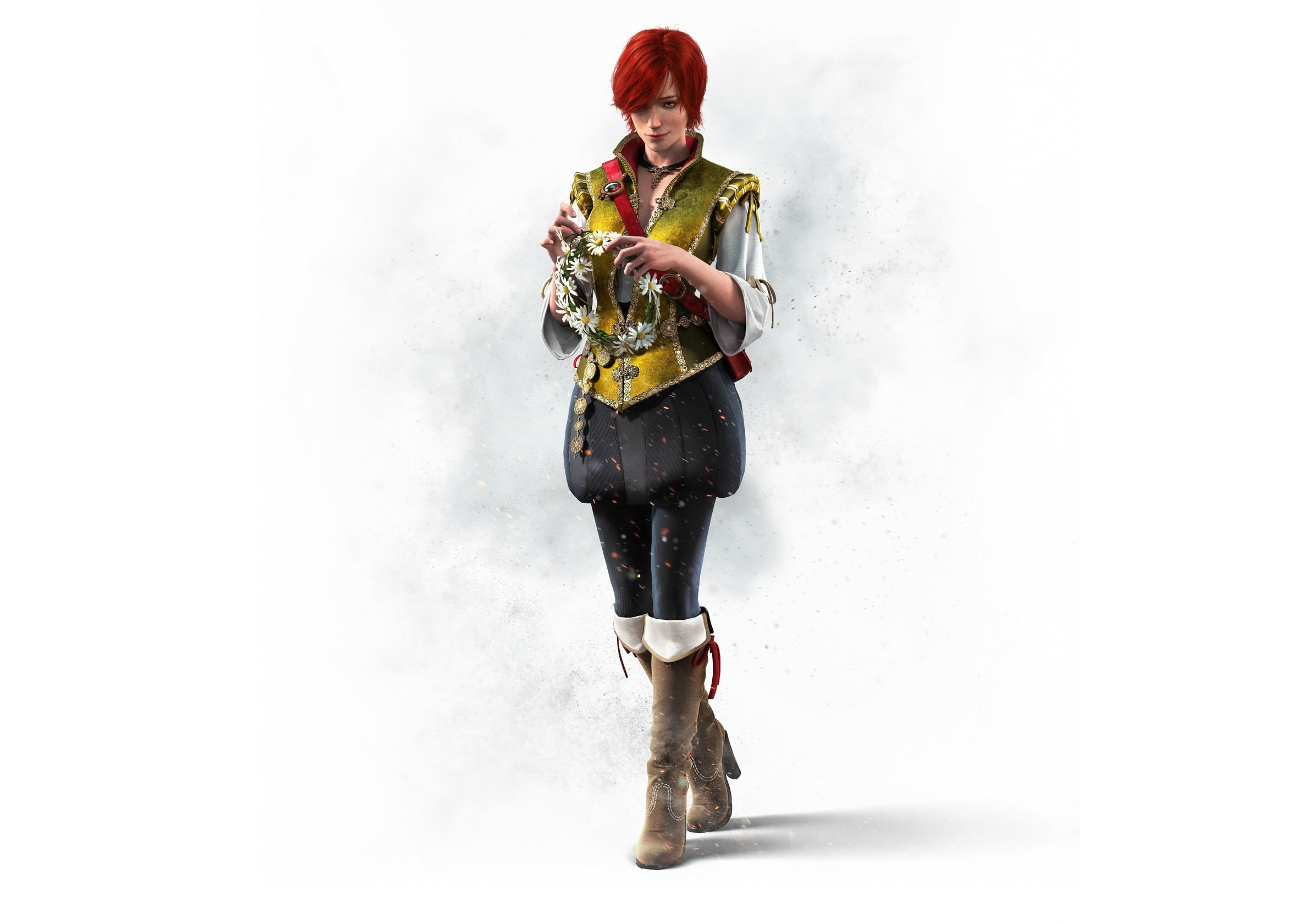 young adult, front view, clothing, adult, white background, red, Supplement, The Witcher 3: Wild Hunt, nature, full length, cartoon, girl, indoors, winter, HD Wallpaper