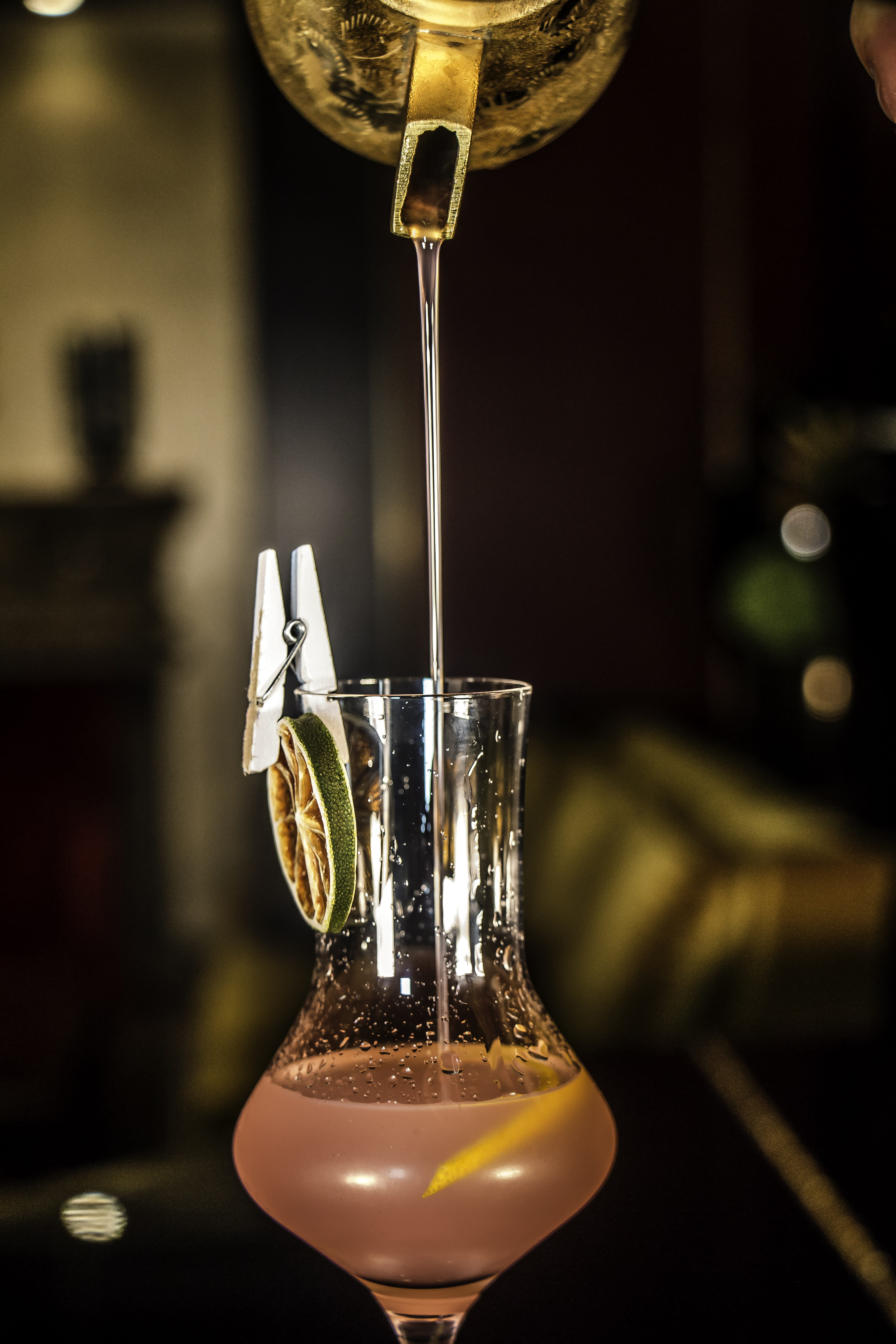 pink, cocktail, qatar, flowing, container, drink, space, beverage, coffee, outer space, st. regis doha, 5K, pour, planet, reflection, fruit, universe, Phone HD Wallpaper