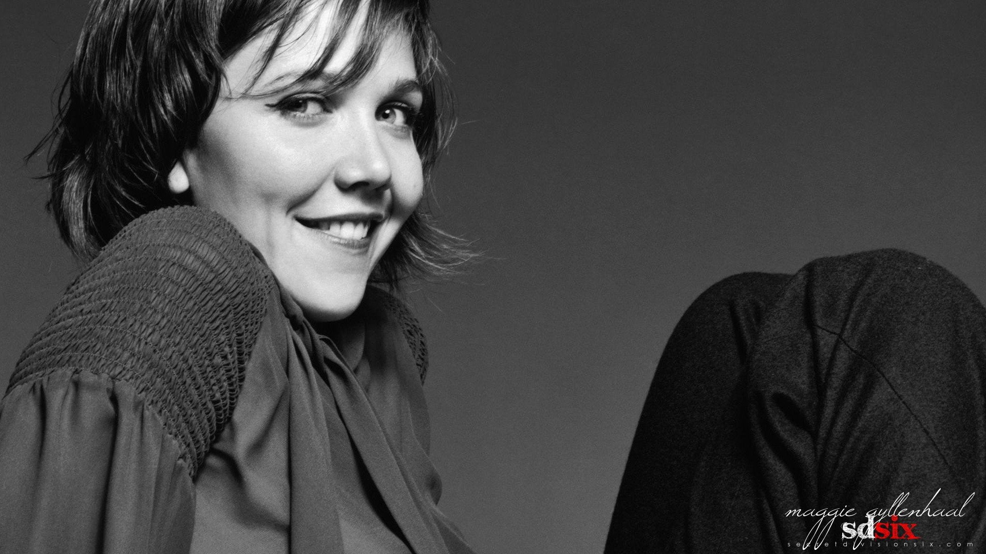gyllenhaal, 1080P, models, grayscale, maggie, HD Wallpaper