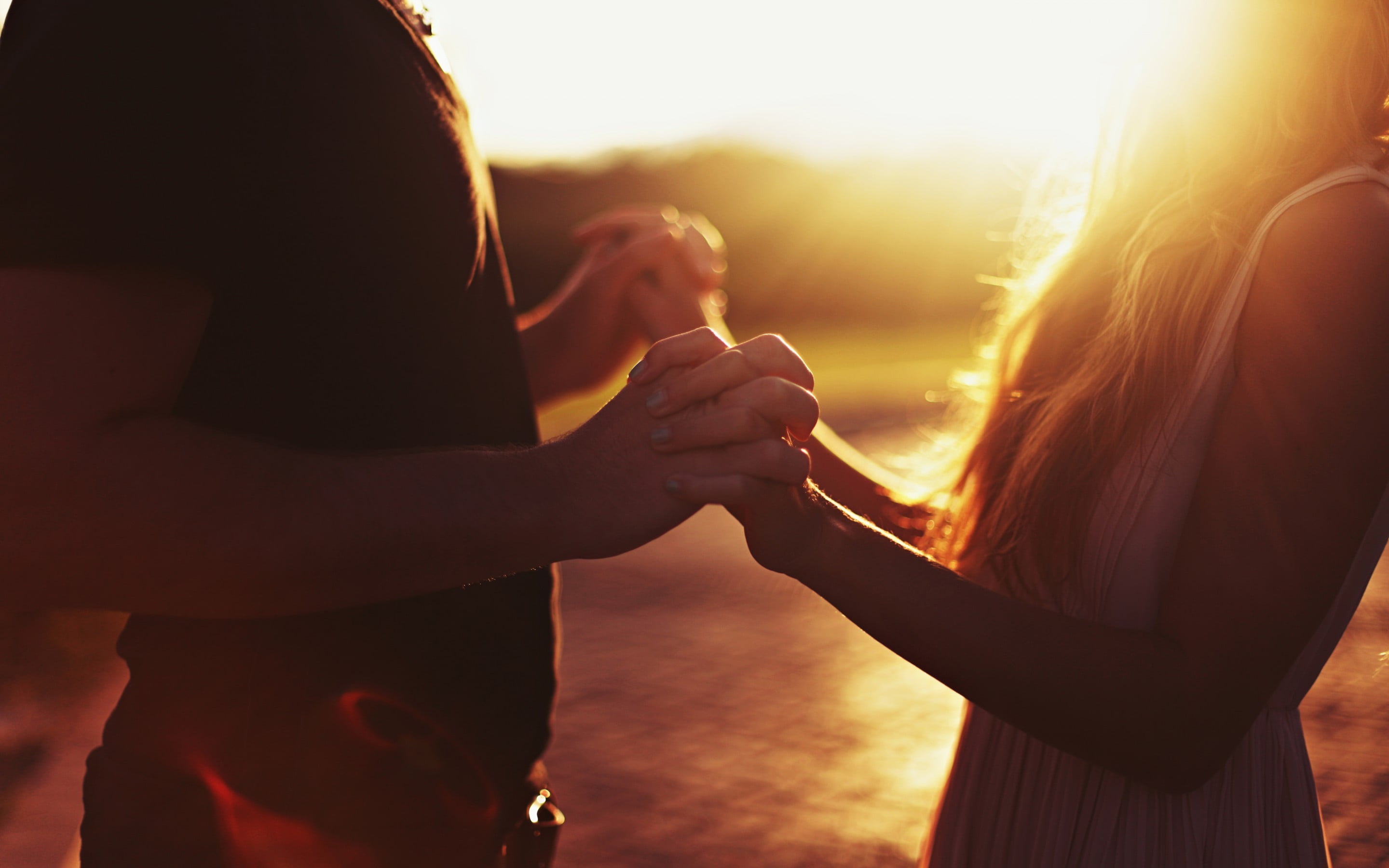 standing, lens flare, women, love, sunlight, men, nature, positive emotion, lifestyles, togetherness, two people, long hair, adult, couple - relationship, HD Wallpaper