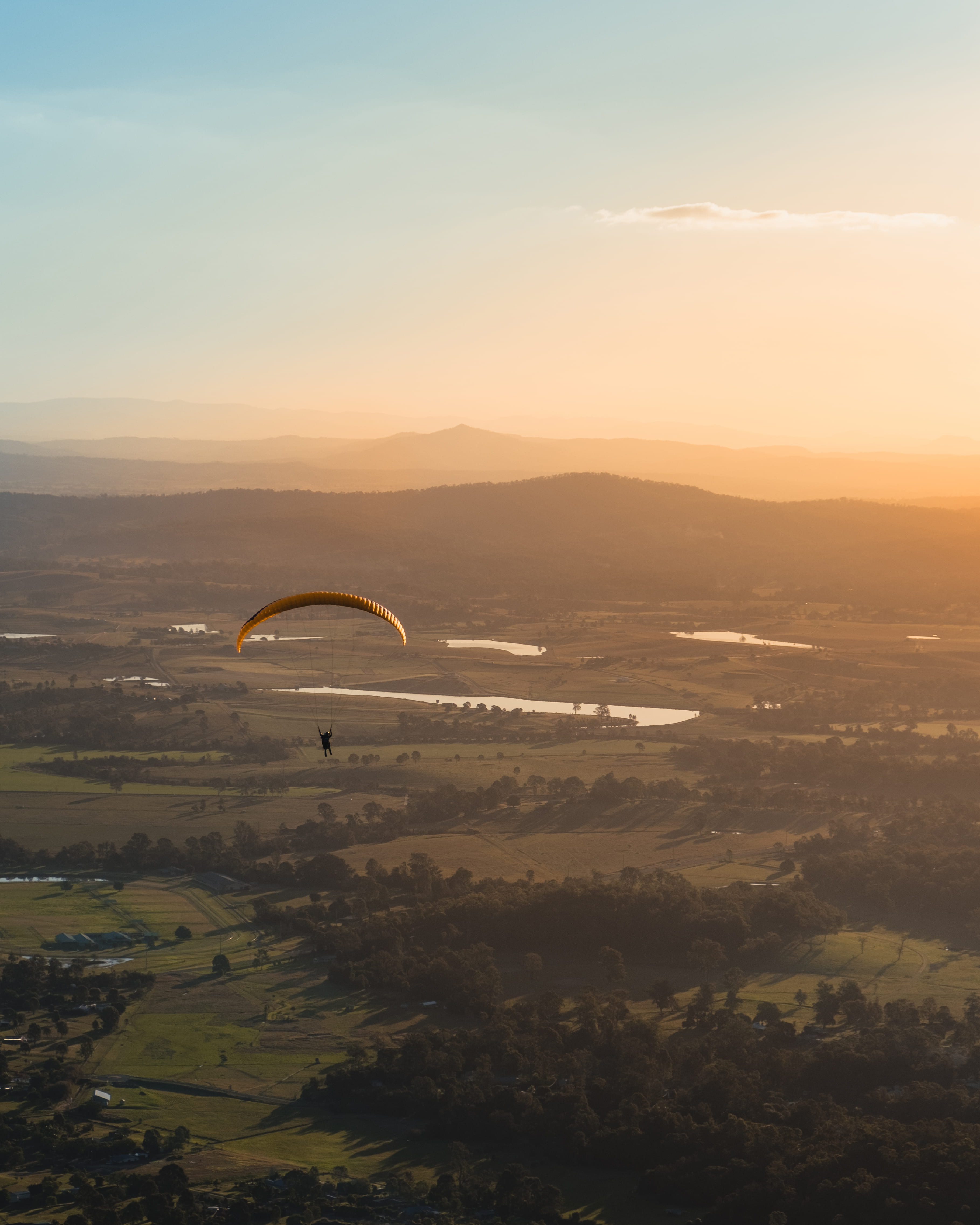 daytime, scenics - nature, glide, beauty in nature, tranquil scene, aerial, lake, 4K, summer, mid-air, countryside, outdoors, landscape, non-urban scene, Phone HD Wallpaper