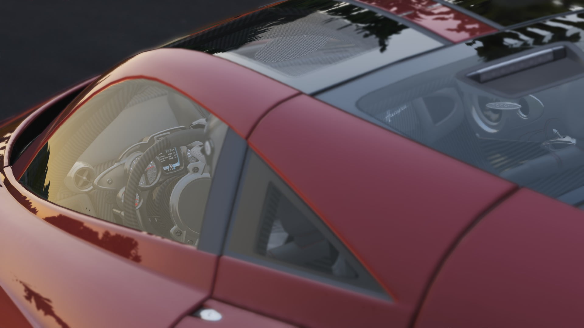 retail, wealth, reflection, Nordschleife, glass - material, day, close-up, Assetto Corsa, outdoors, Pagani Huayra, car, mode of transportation, pink color, HD Wallpaper