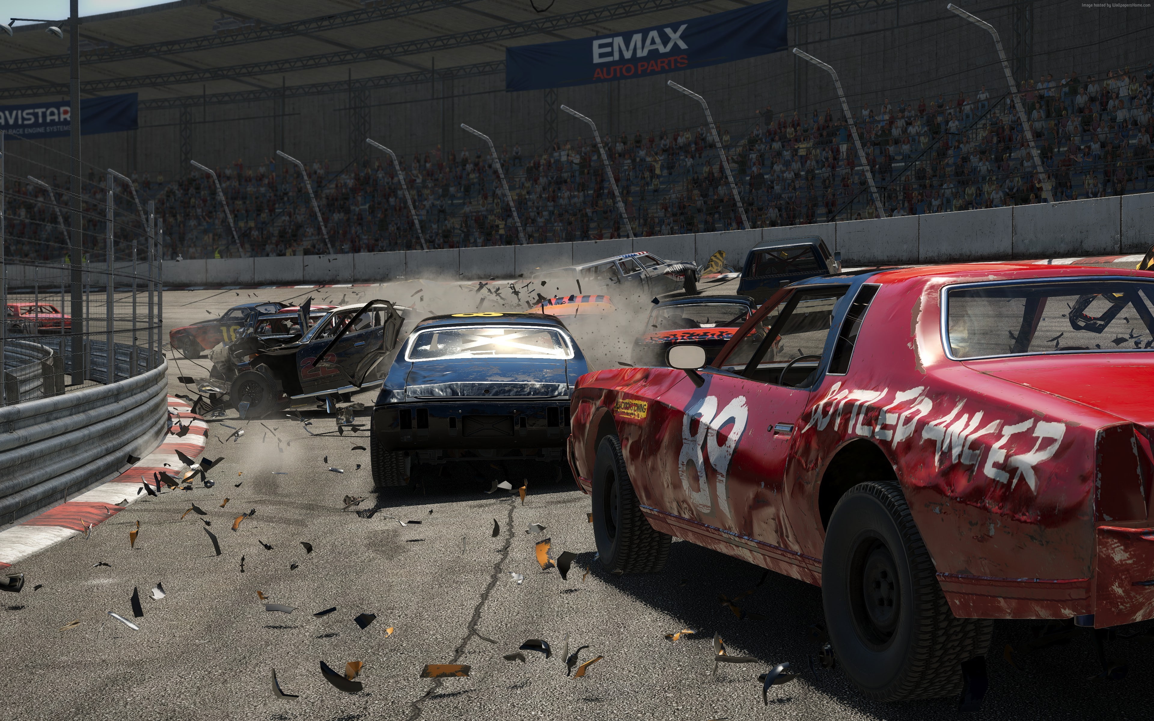 screenshot, E3 2018, Wreckfest, 4K, Next Car Game, 4K, HD Wallpaper
