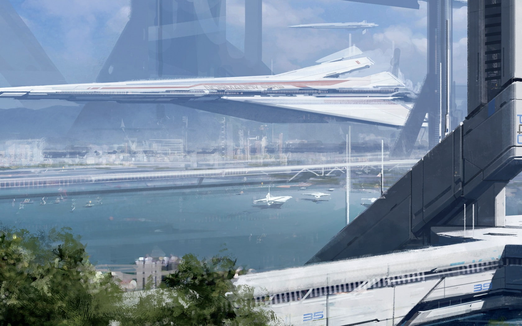 normandy, spaceship, hd, mass, video games, 720P, effect, HD Wallpaper