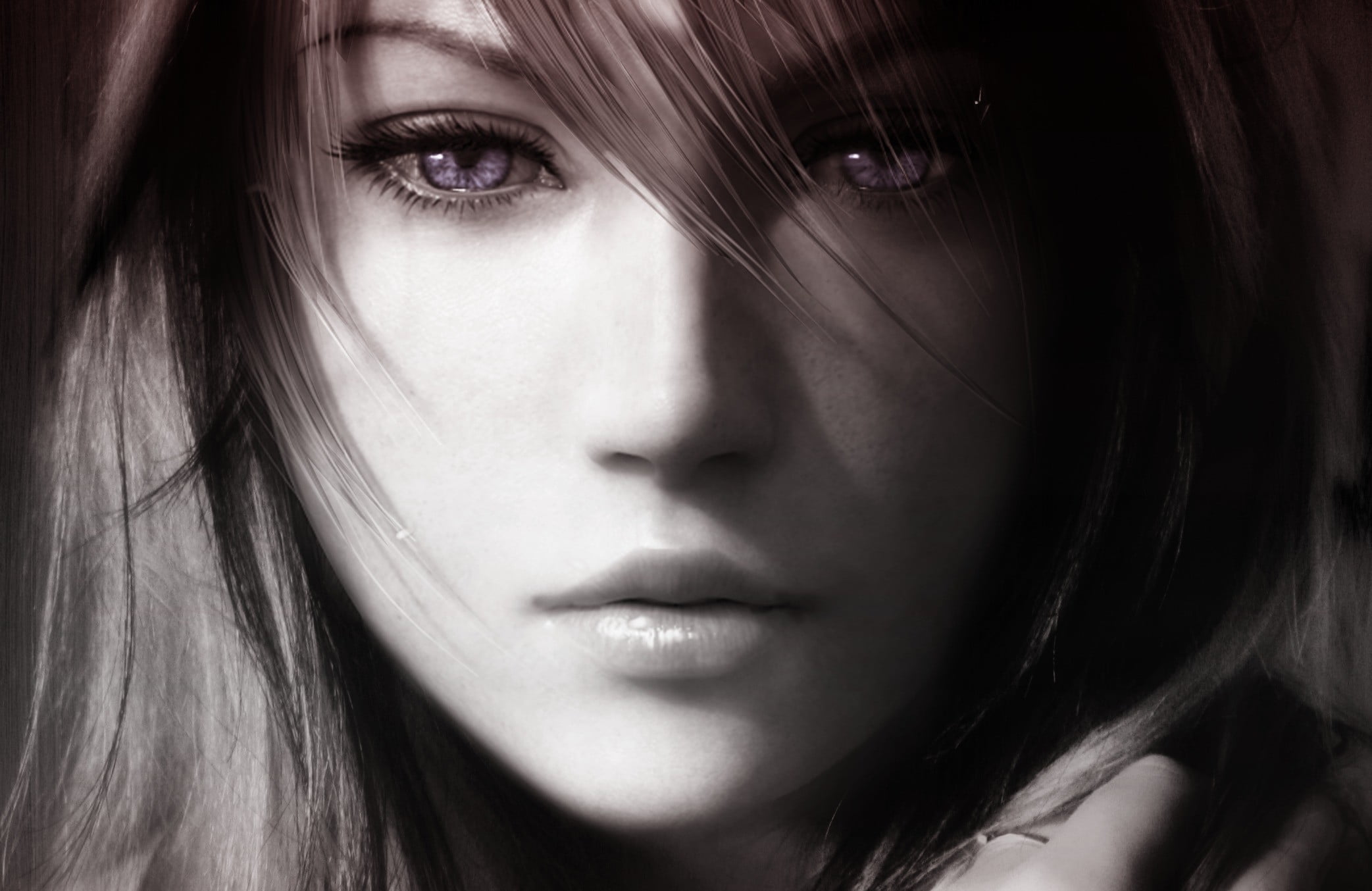 headshot, looking at camera, 1080P, human body part, beautiful woman, depression - sadness, human hair, contemplation, eyes, portrait, one person, young adult, HD Wallpaper